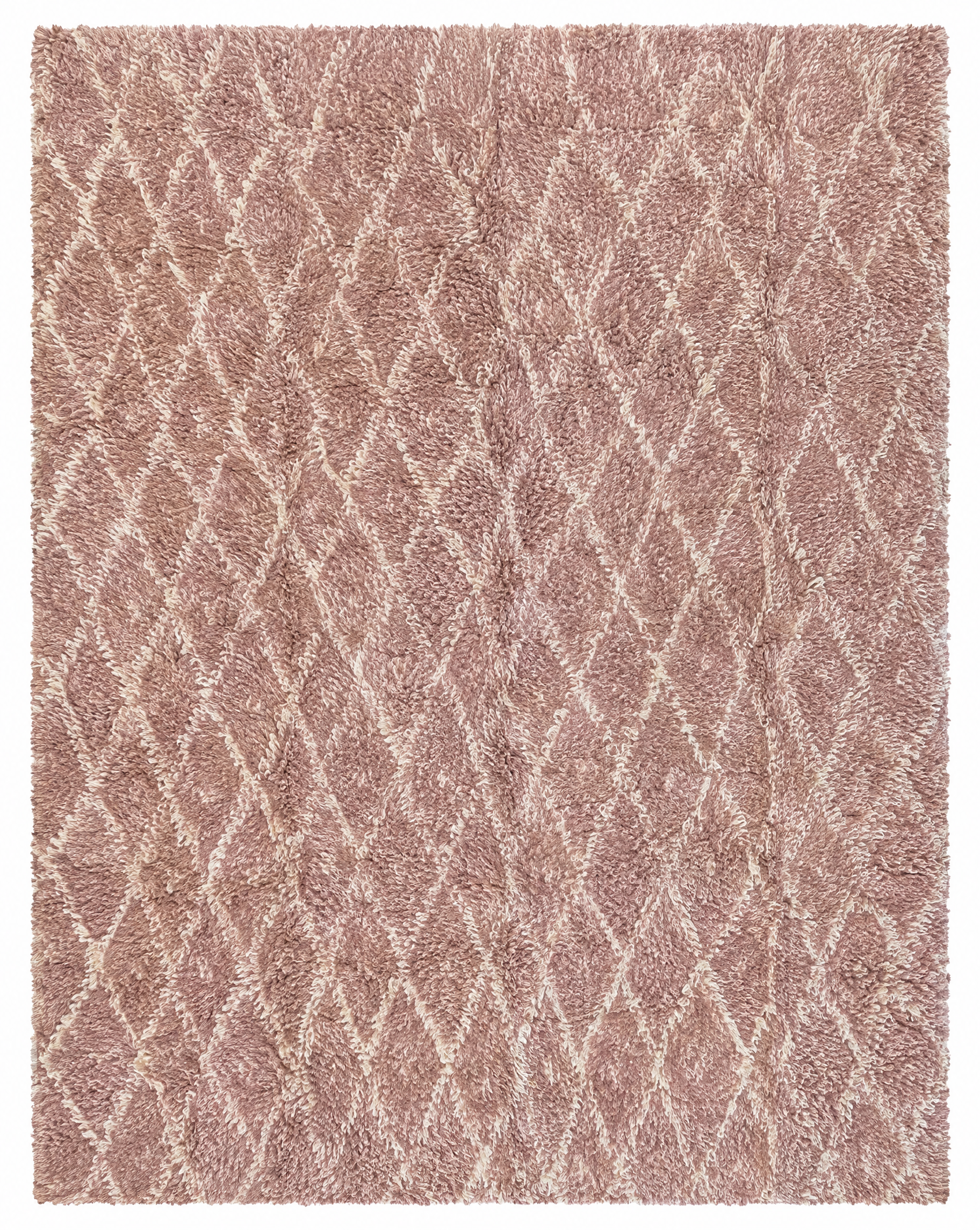 Elizabeth Saunders 12.7x14.7 Pink Hand-Knotted Afghani Moroccan Style Rug — created with Imersian