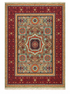 Leila George 5.1x6.8 Green and Red Afghani Sultani Rug — created with Imersian
