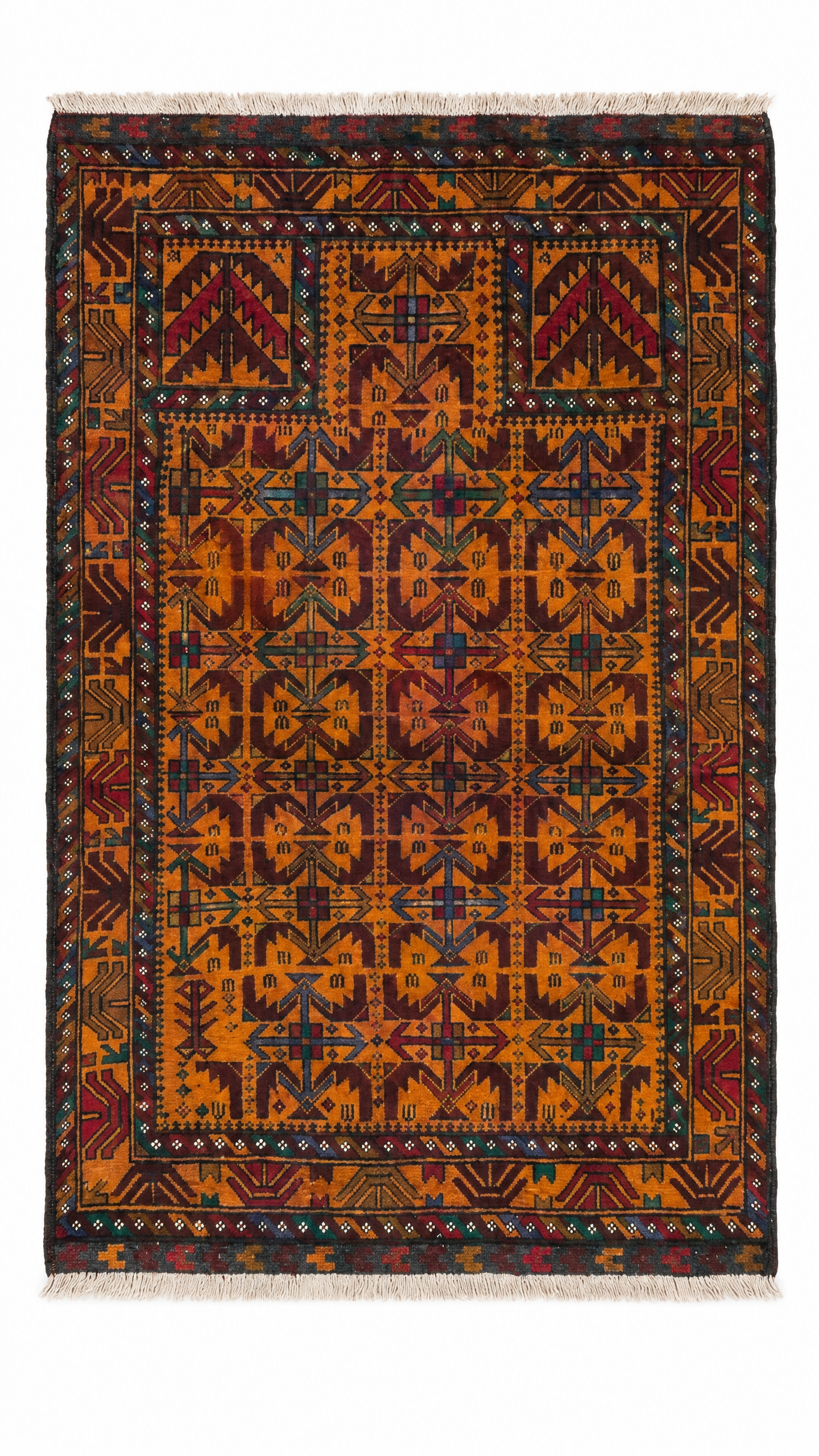 Shelly Thompson 2.10x4.4 Orange Afghani Baluch Rug — created with Imersian