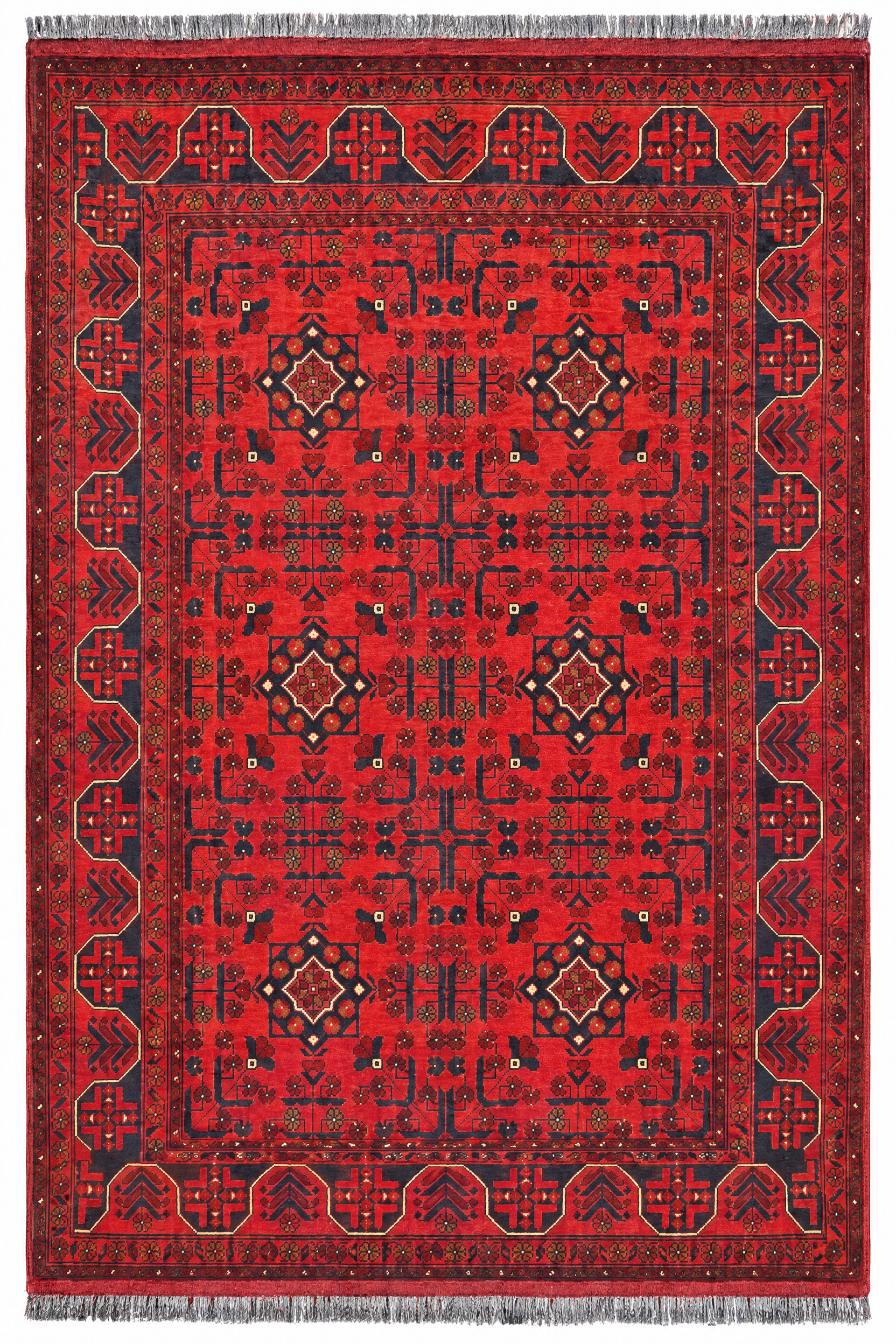 Jordan Ladd 5.6x7.5 Red Afghani Khal Muhammad Rug — created with Imersian