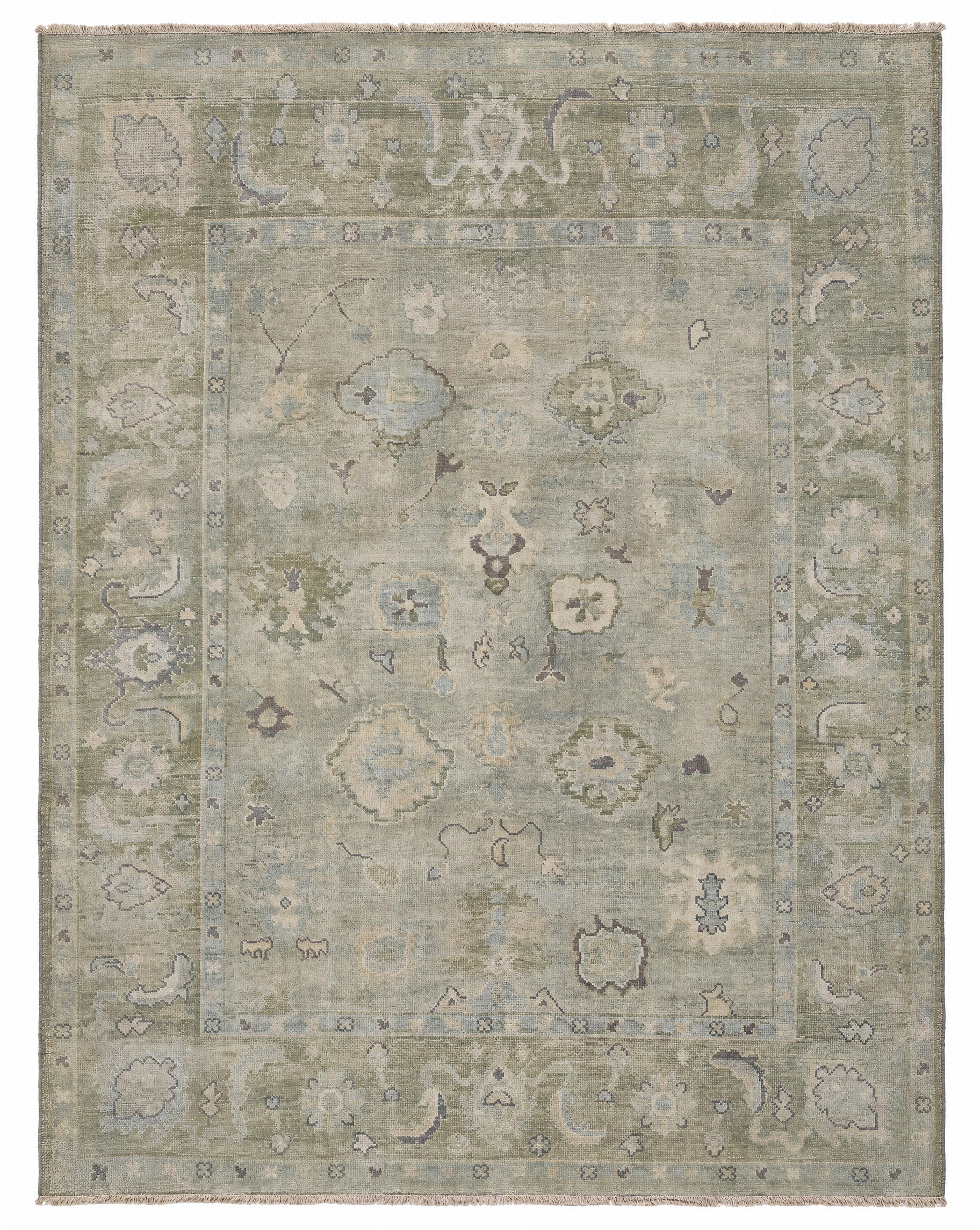 Miriam Silverman 8x9.6 Grey Hand-Knotted Oushak Rug — created with Imersian