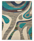Krewe Boheme 8x9.9 Grey and Blue Handwoven Modern Durrie — created with Imersian
