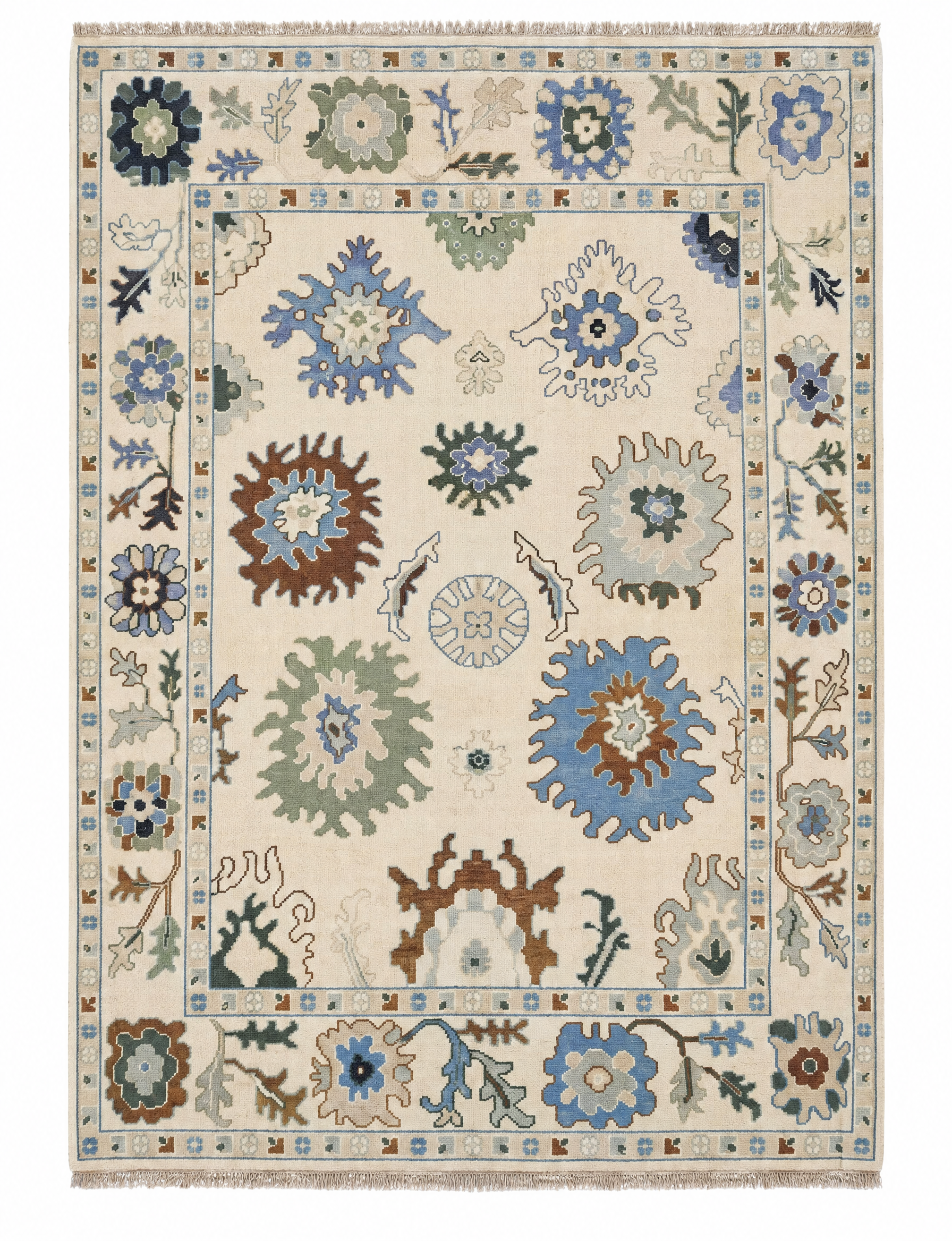 Barbara Jean 9x11.9 Cream Hand-Knotted Oushak Rug — created with Imersian