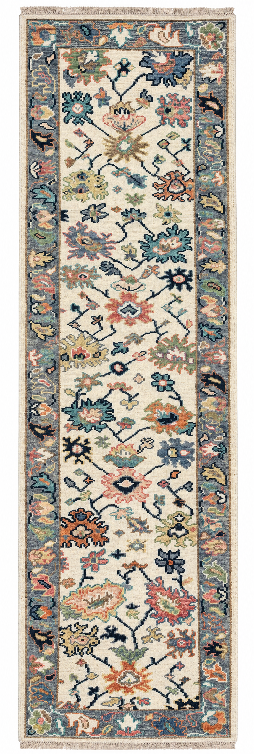 Bailey De Young 2.6x9.9 Multi Color Hand-Knotted Oushak Runner — created with Imersian