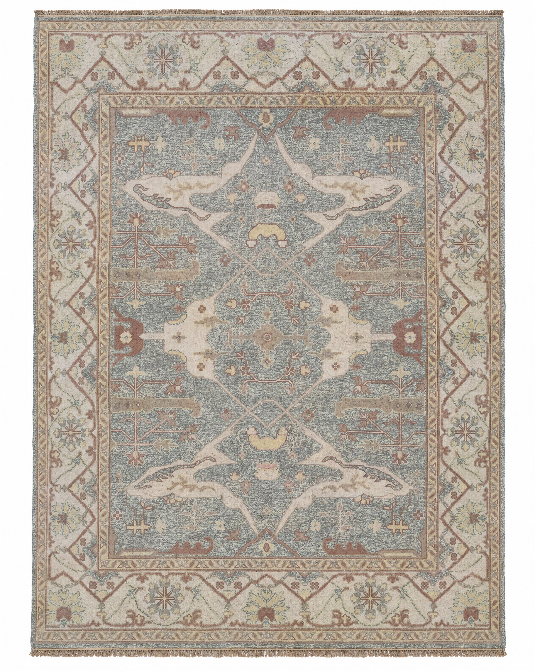 Susie Myerson 8x10 Light Green Hand-Knotted Oushak Rug — created with Imersian