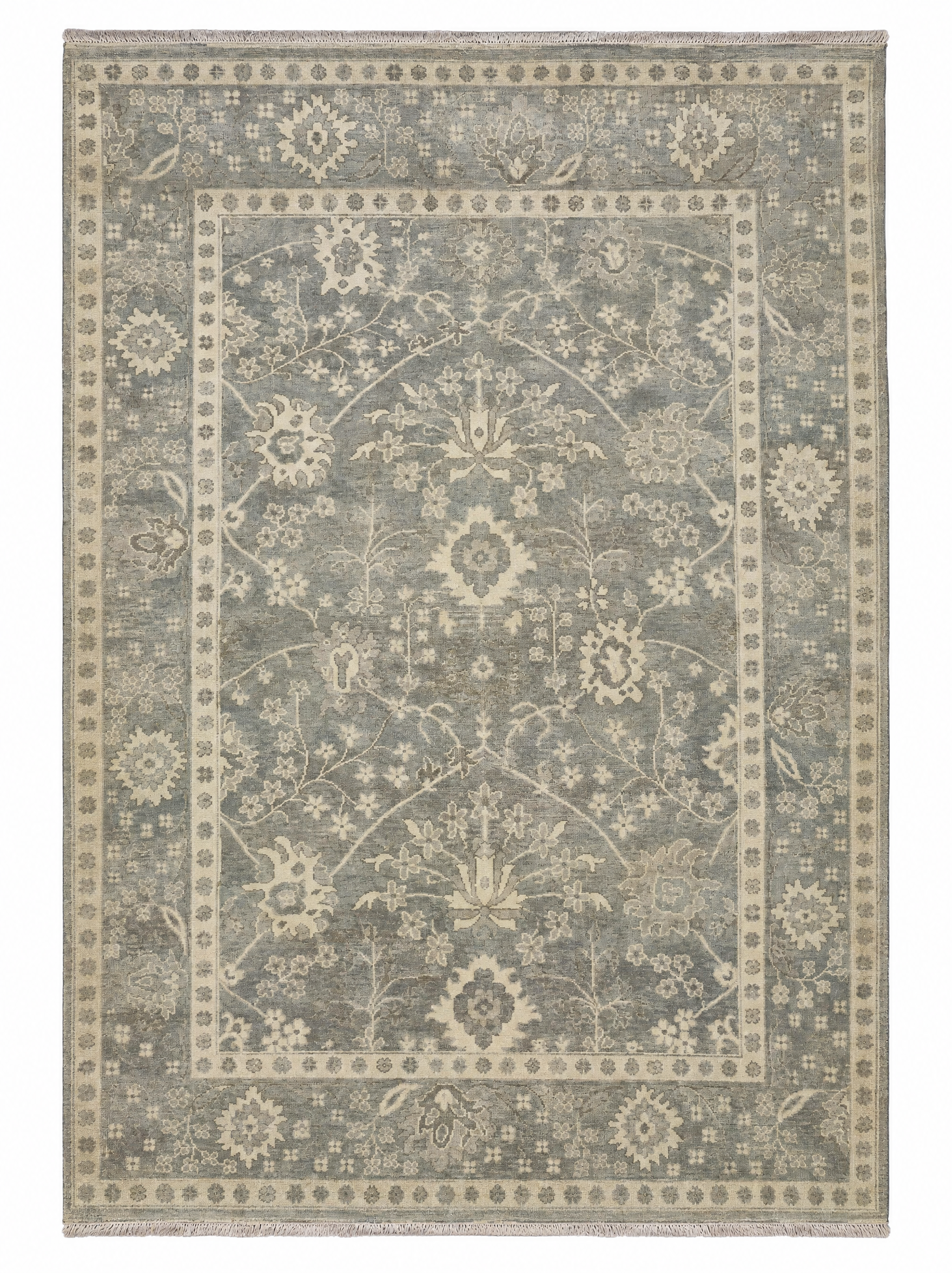 Becki 9x12 Blue & Tan Hand-Knotted Oushak — created with Imersian