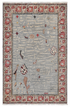 Jennifer Jason Leigh 5.11x9.1 Grey & Red Chobi Afghani Rug — created with Imersian