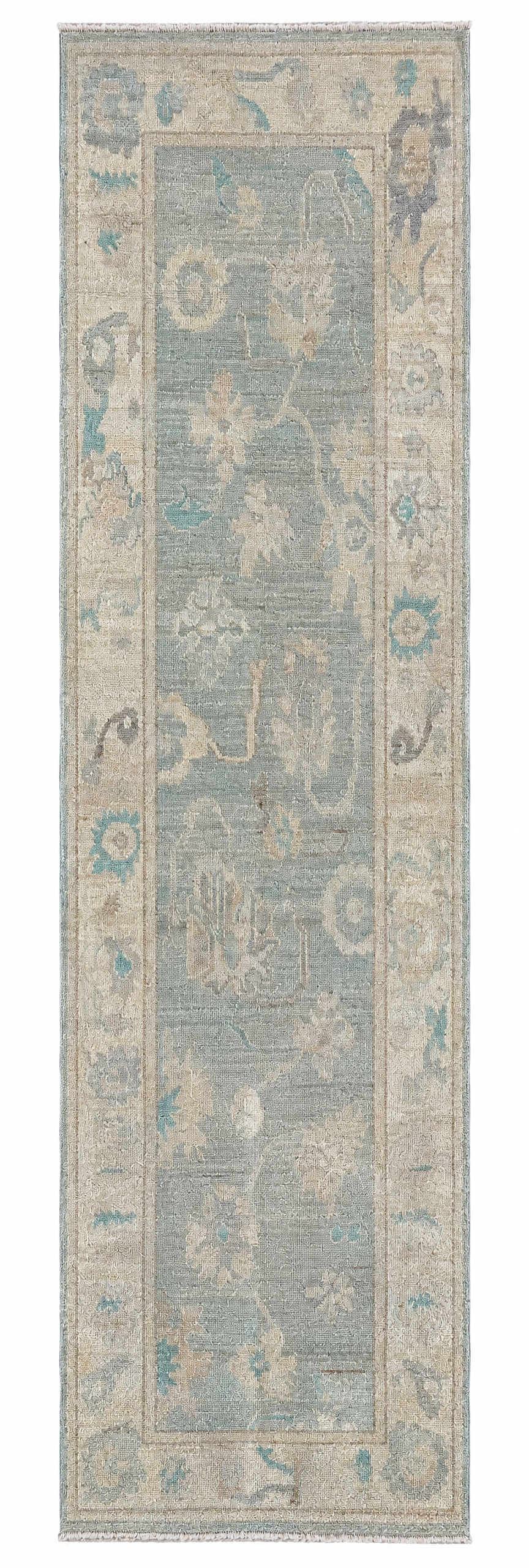 Gigi Grace 2.8x9.8 Blue Afghani Whitewashed Oushak Runner — created with Imersian