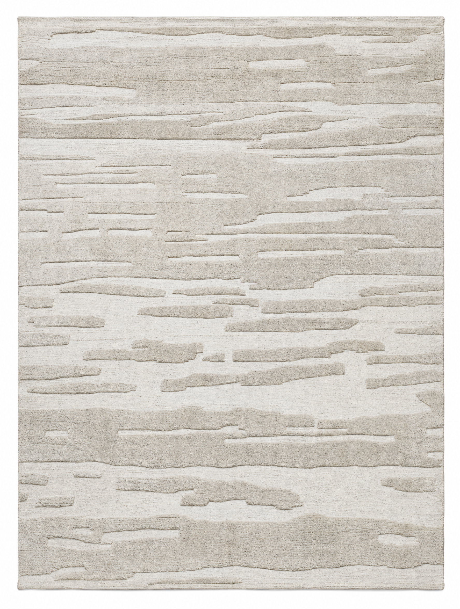 Gene Kelly 13x17.3 Hand-Knotted Modern Rug Ivory High-Low — created with Imersian