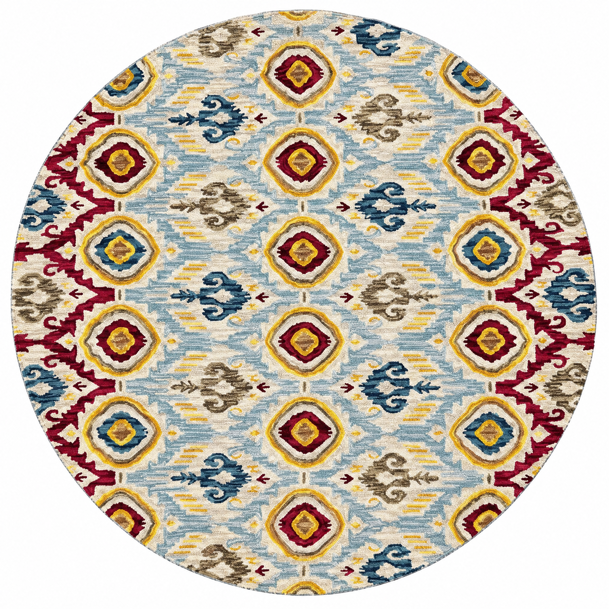 Berry Schneider 8x8 Hand-Tufted Wool Multi-Colored Round — created with Imersian