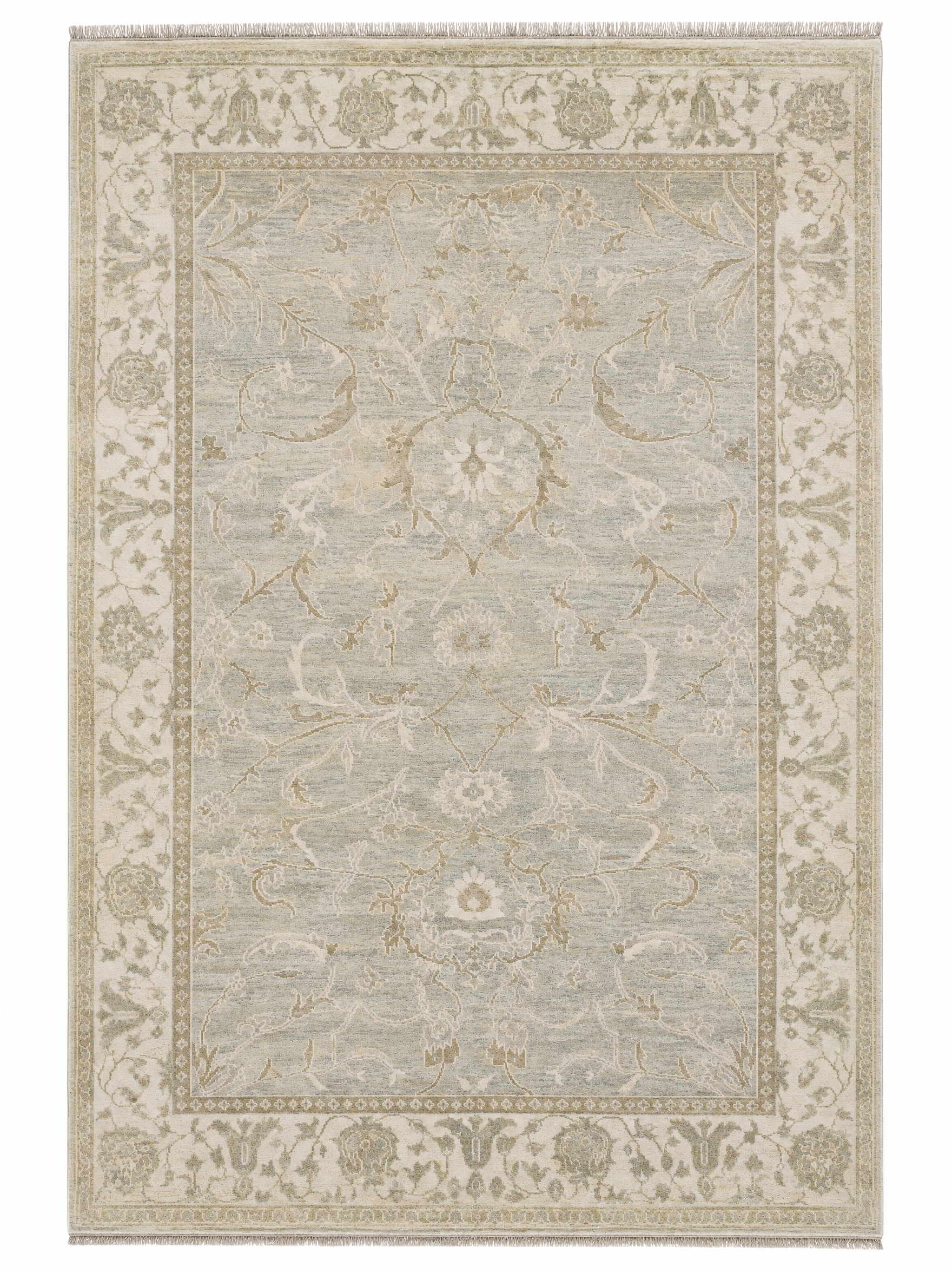 Ilze Liepa 9x12 Hand-Knotted Oushak Rug Tan and Ivory — created with Imersian