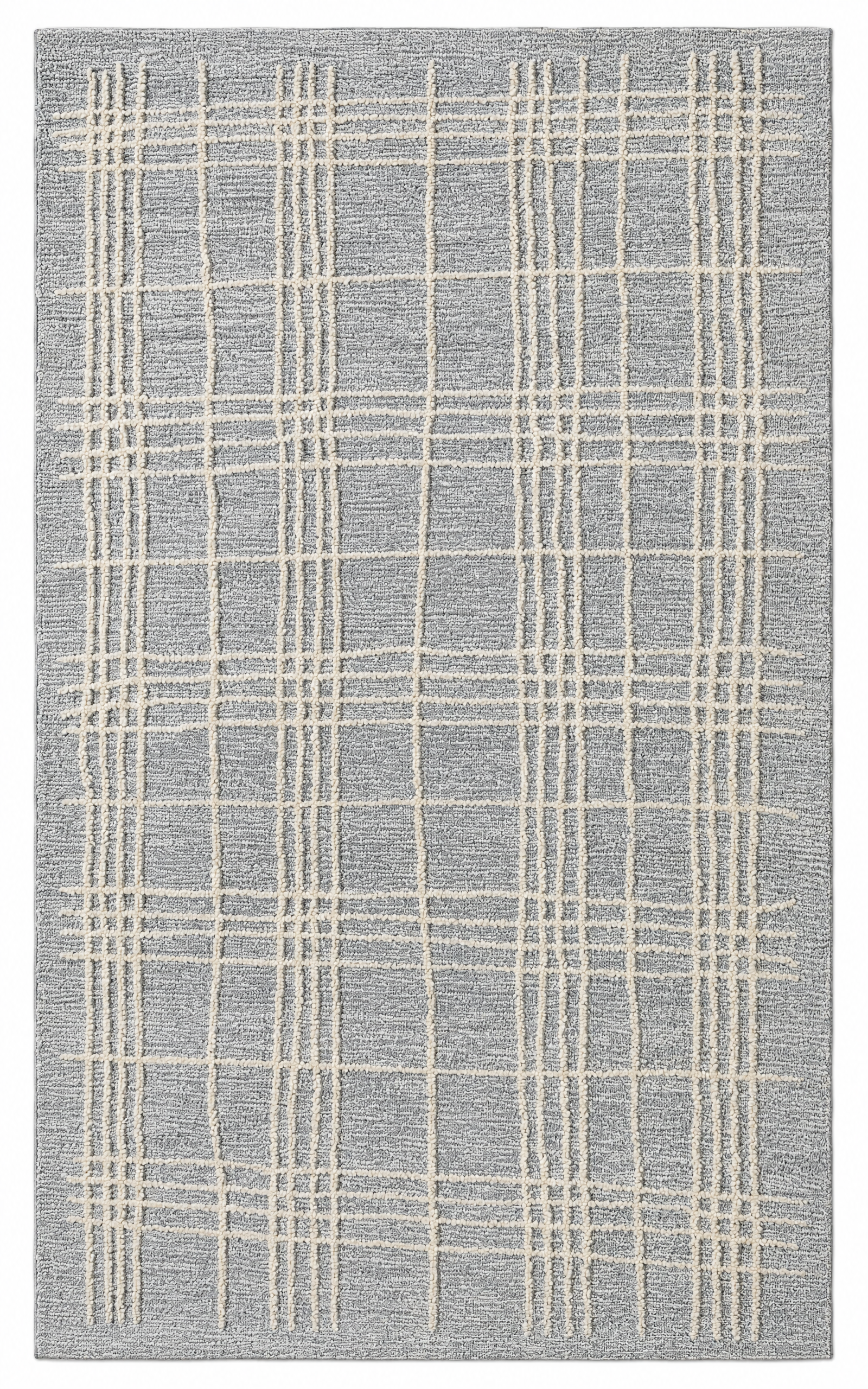 Julieta 5x8 Hand-Tufted Wool Light Grey Abstract — created with Imersian
