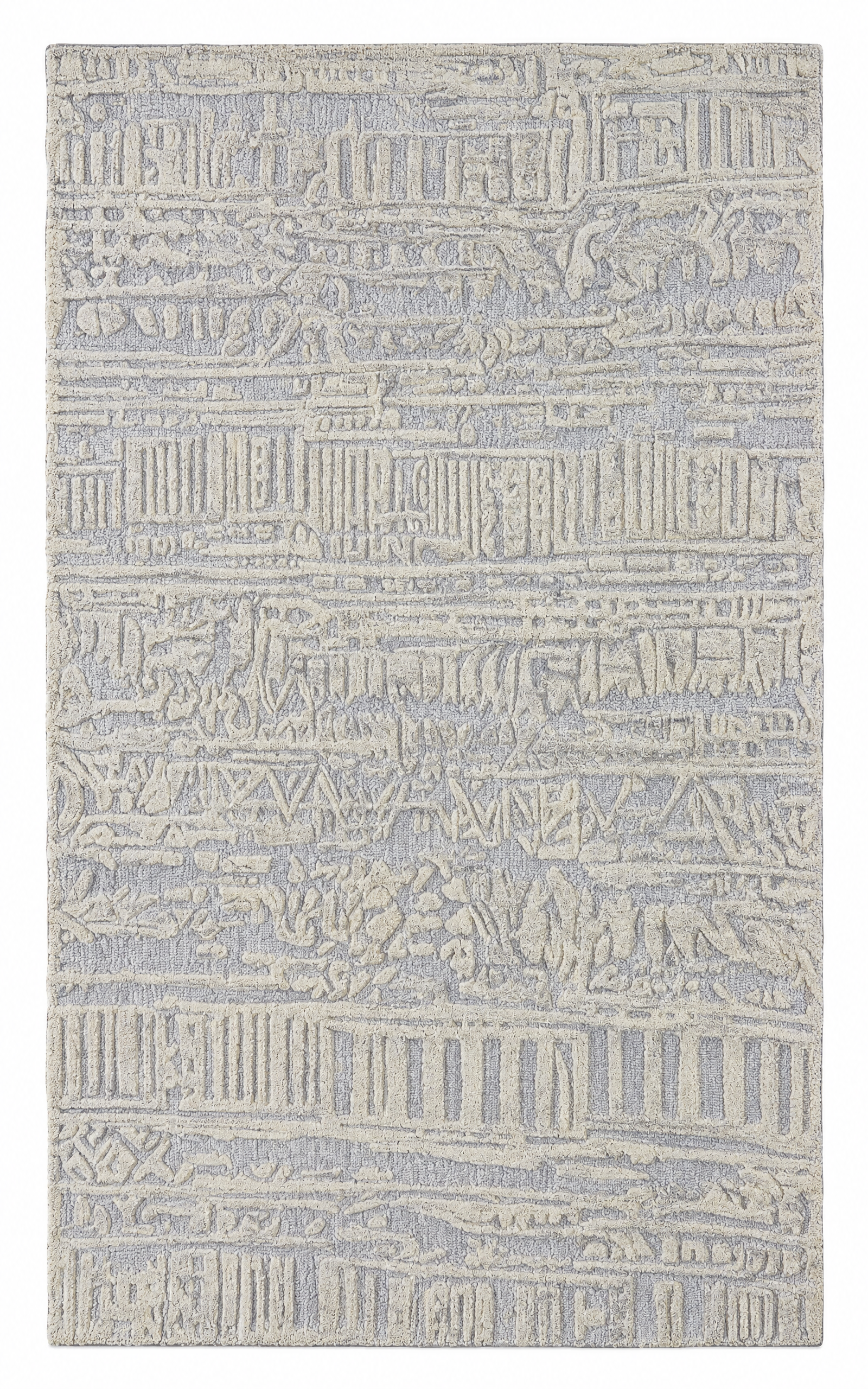 Lady Tambourine 5x8 Hand-Tufted Wool Grey Abstract — created with Imersian