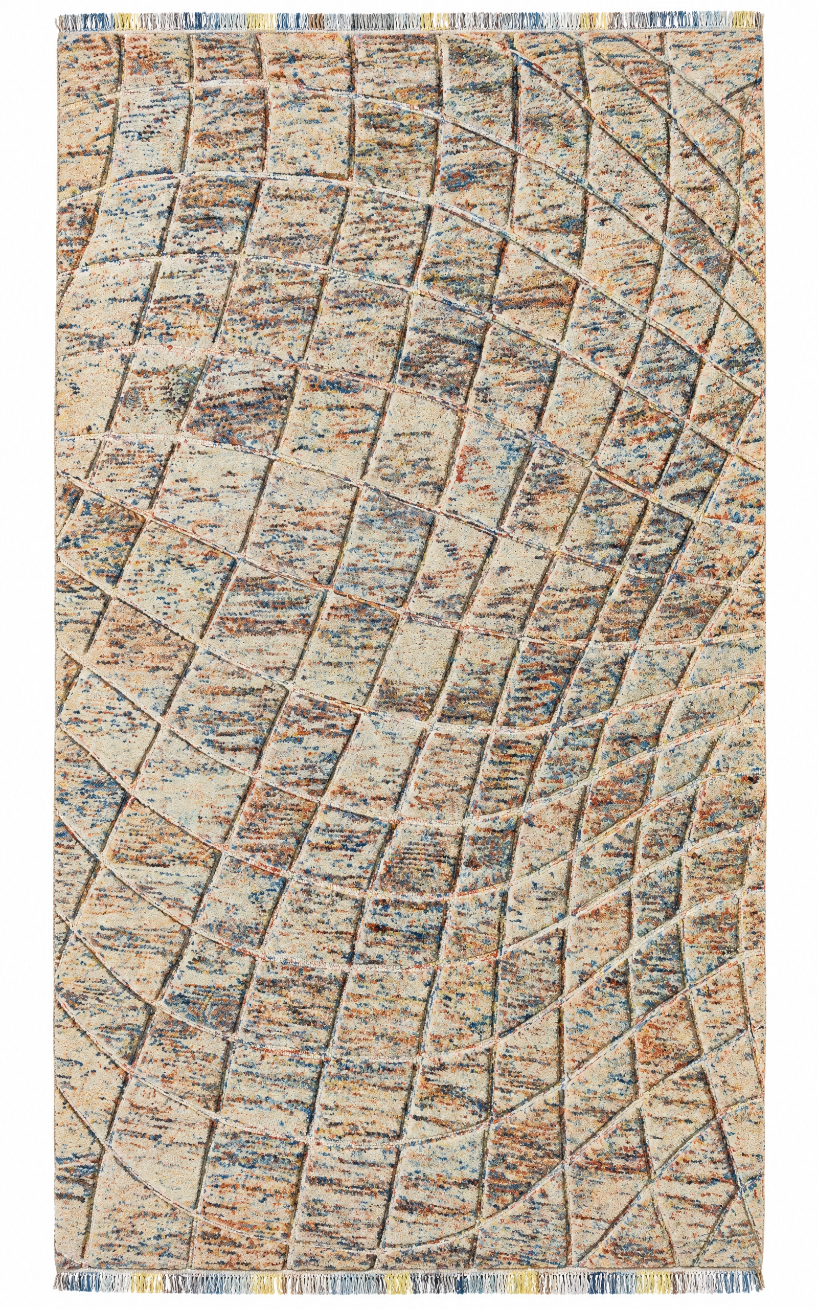 Half Moon 5x8 Hand-Tufted Multi Abstract — created with Imersian