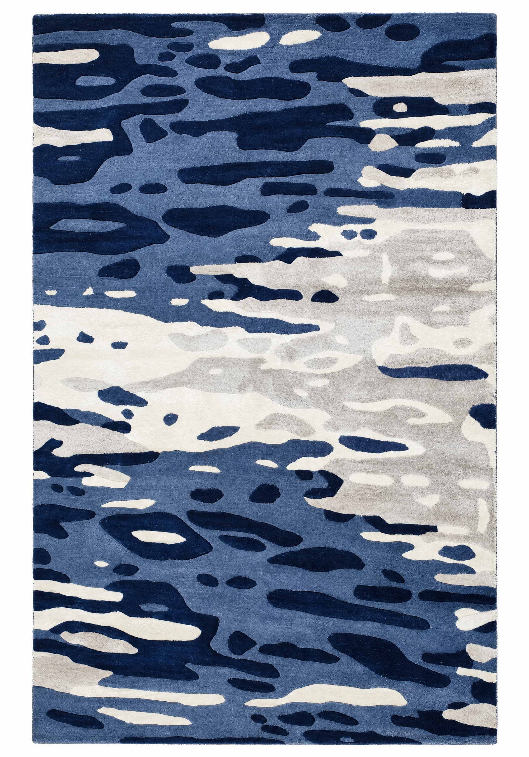 Gustave 5.3x7.6 Hand-Tufted Grey & Blue Mix Abstract — created with Imersian