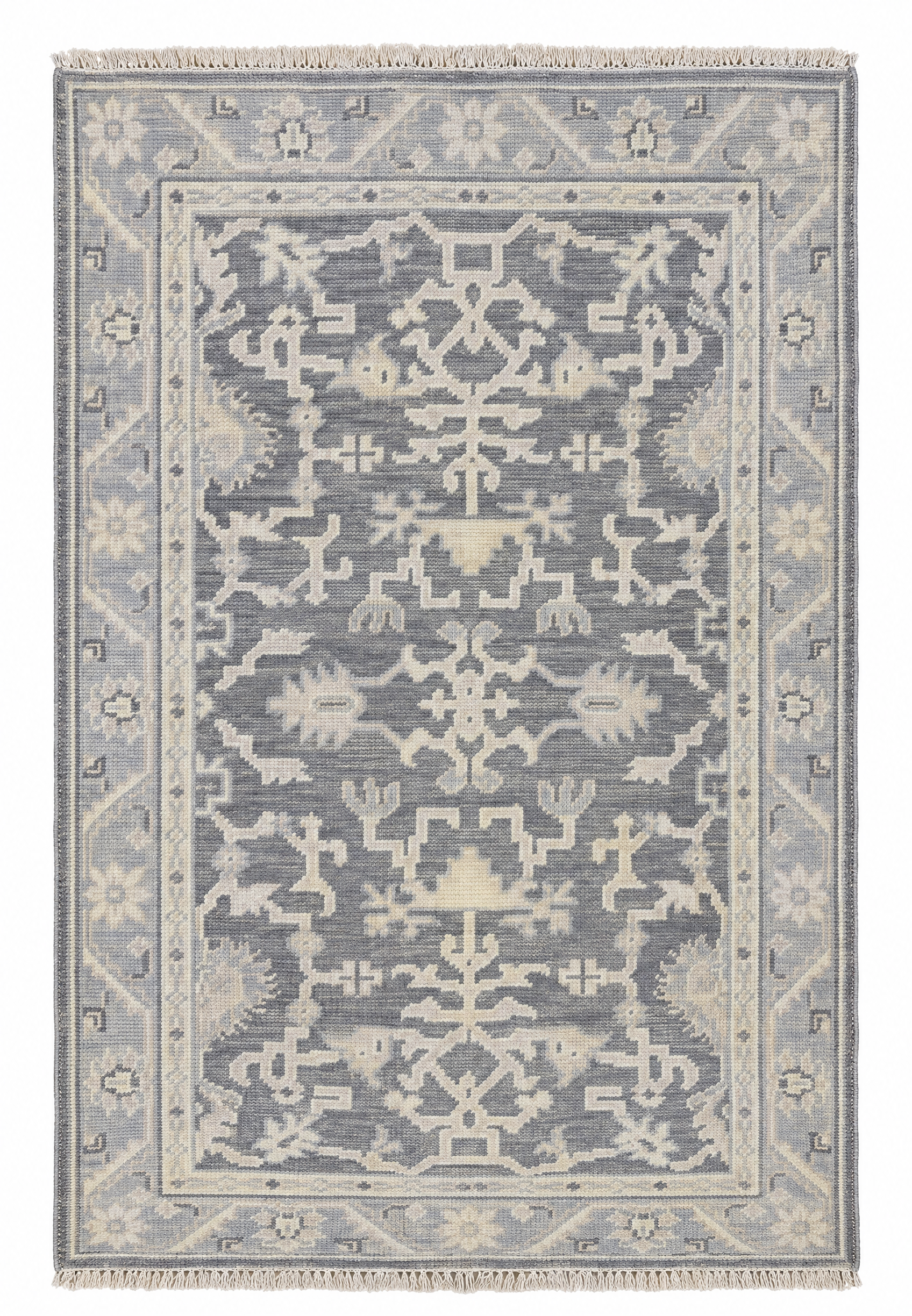Angela Dorian 4x5.9 Hand-Knotted Grey & Silver Oushak - CLEARANCE 30% OFF — created with Imersian