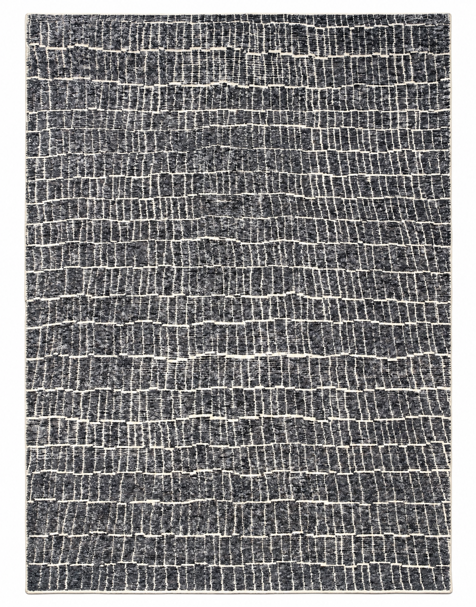 Kung Fu Carradine 9.3x11.9 Hand-Knotted Dark Grey & Ivory Modern — created with Imersian