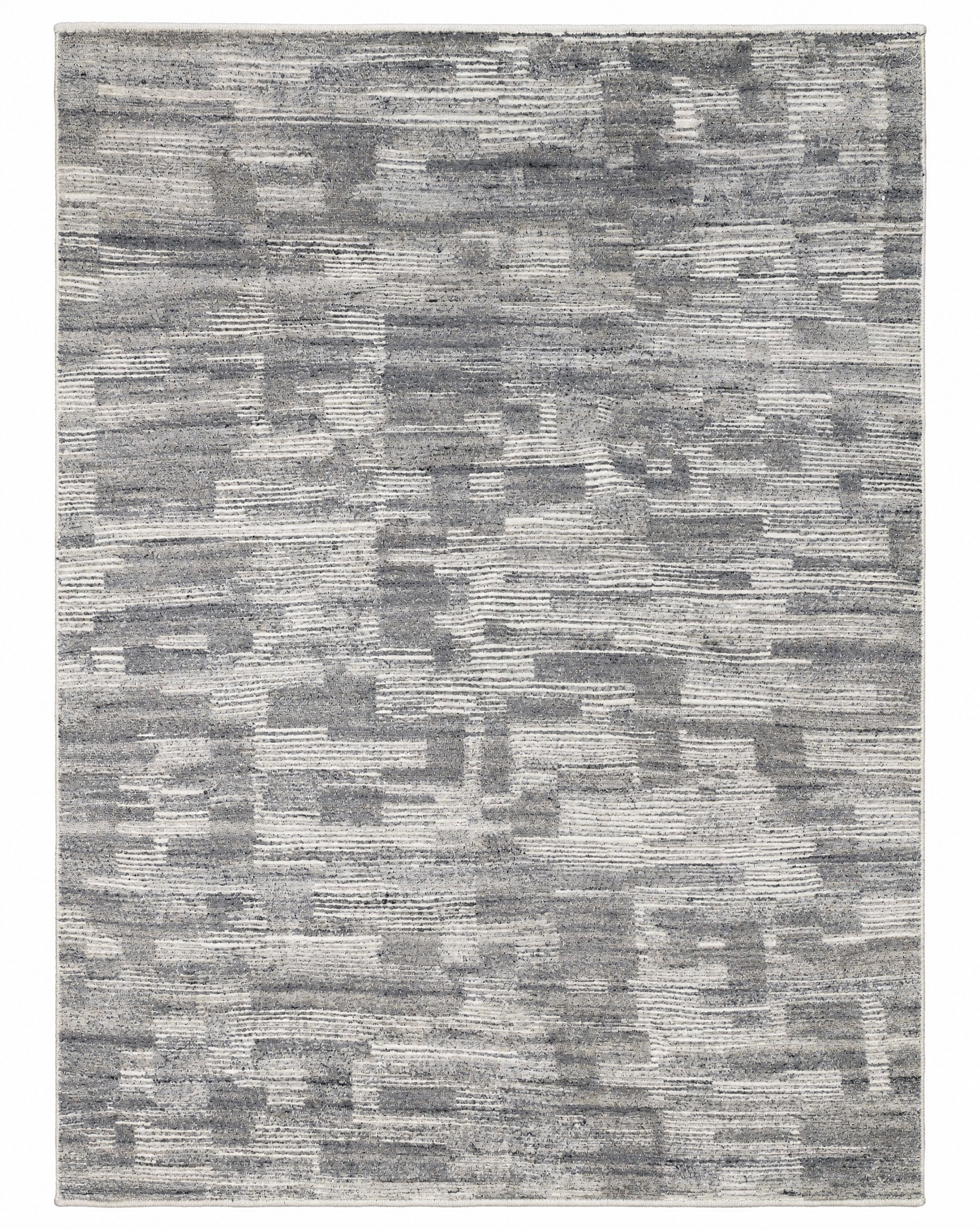 Johnny 8x10 Hand-Knotted Light Grey & Ivory Cut Pile — created with Imersian
