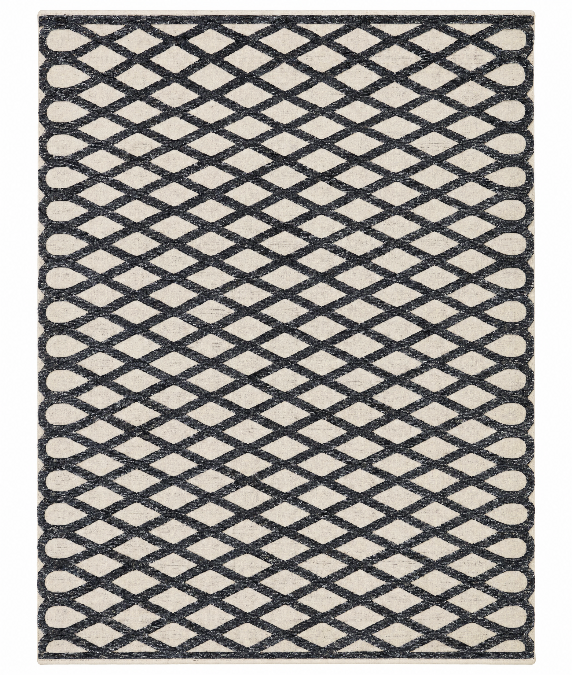 Jay 8.3x9.9 Hand-Knotted Ivory & Grey Cut Pile — created with Imersian