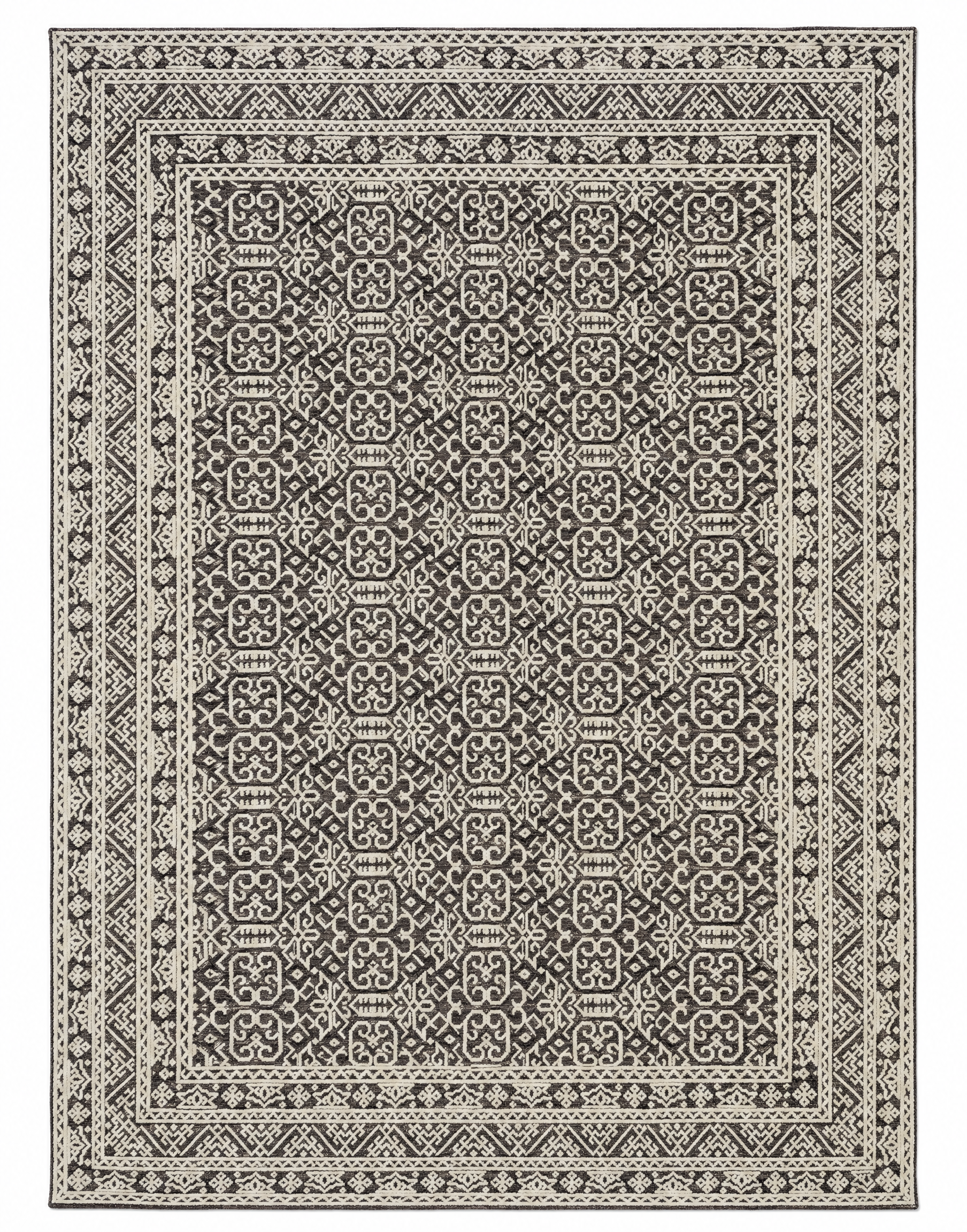 Tommy 8x10.2 Hand-Knotted Ivory & Brown Cut Pile — created with Imersian