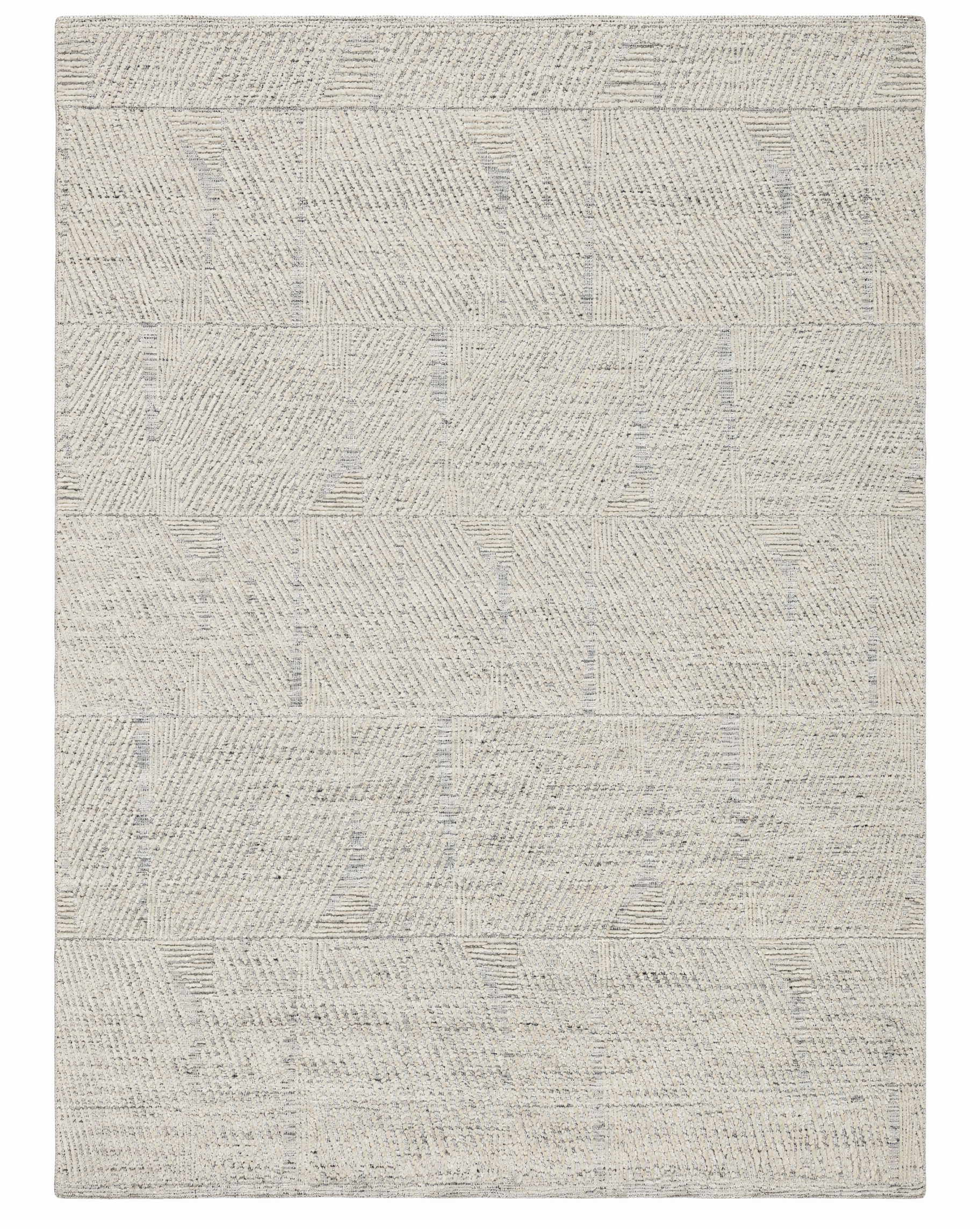 Derek 8x10 Hand-Knotted Ivory & Grey Cut Pile — created with Imersian