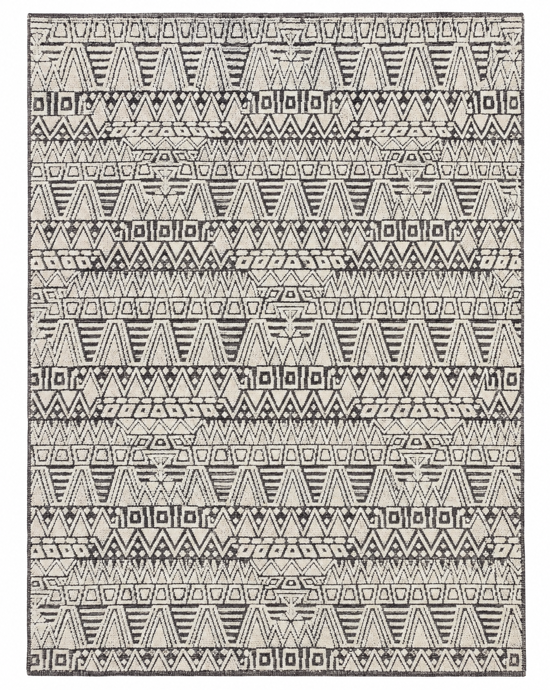 Keiran 8x10 Hand-Knotted Ivory & Grey Cut Pile — created with Imersian
