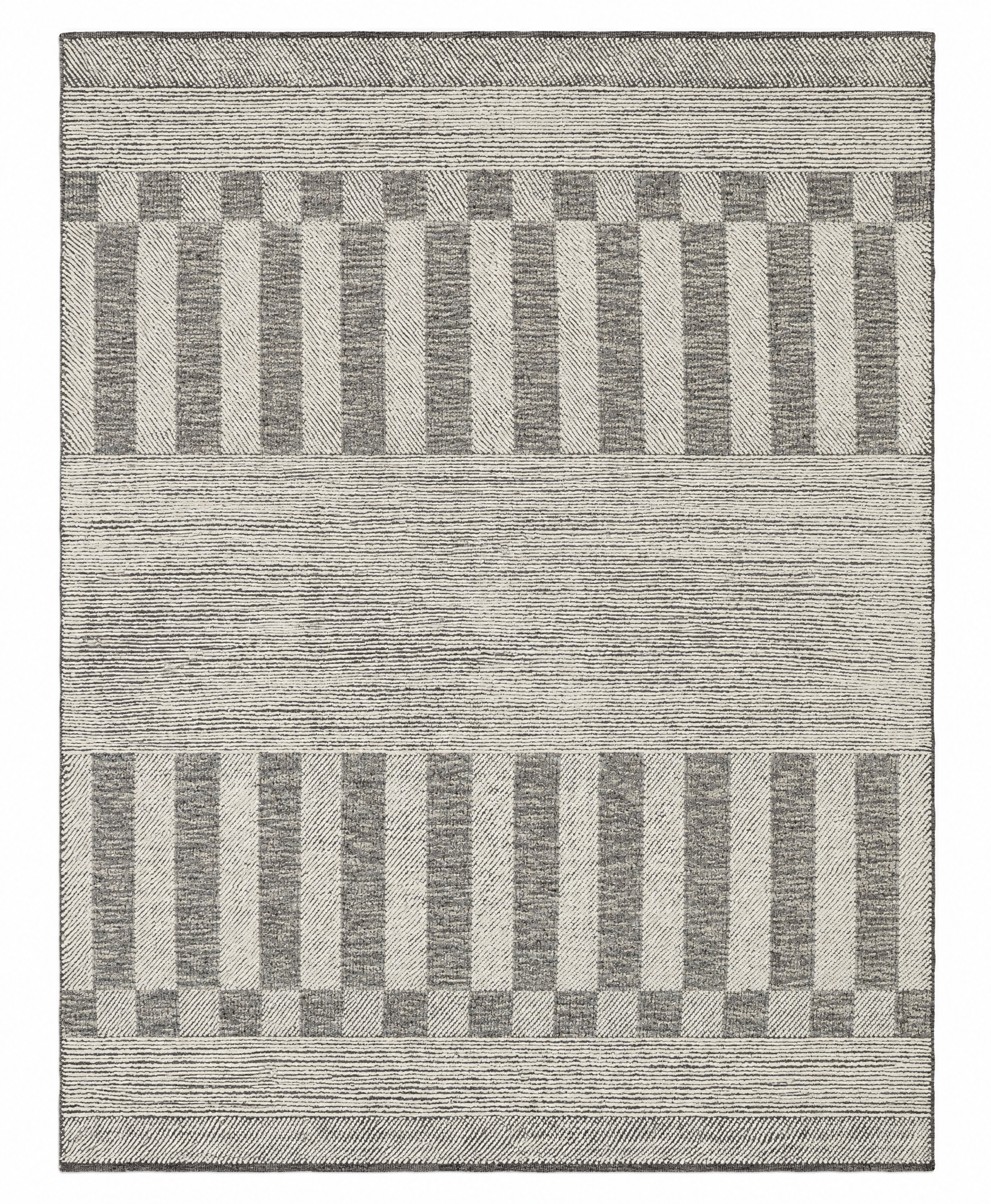 Clancy 8.3x10 Hand-Knotted Silver & Grey Cut Pile — created with Imersian
