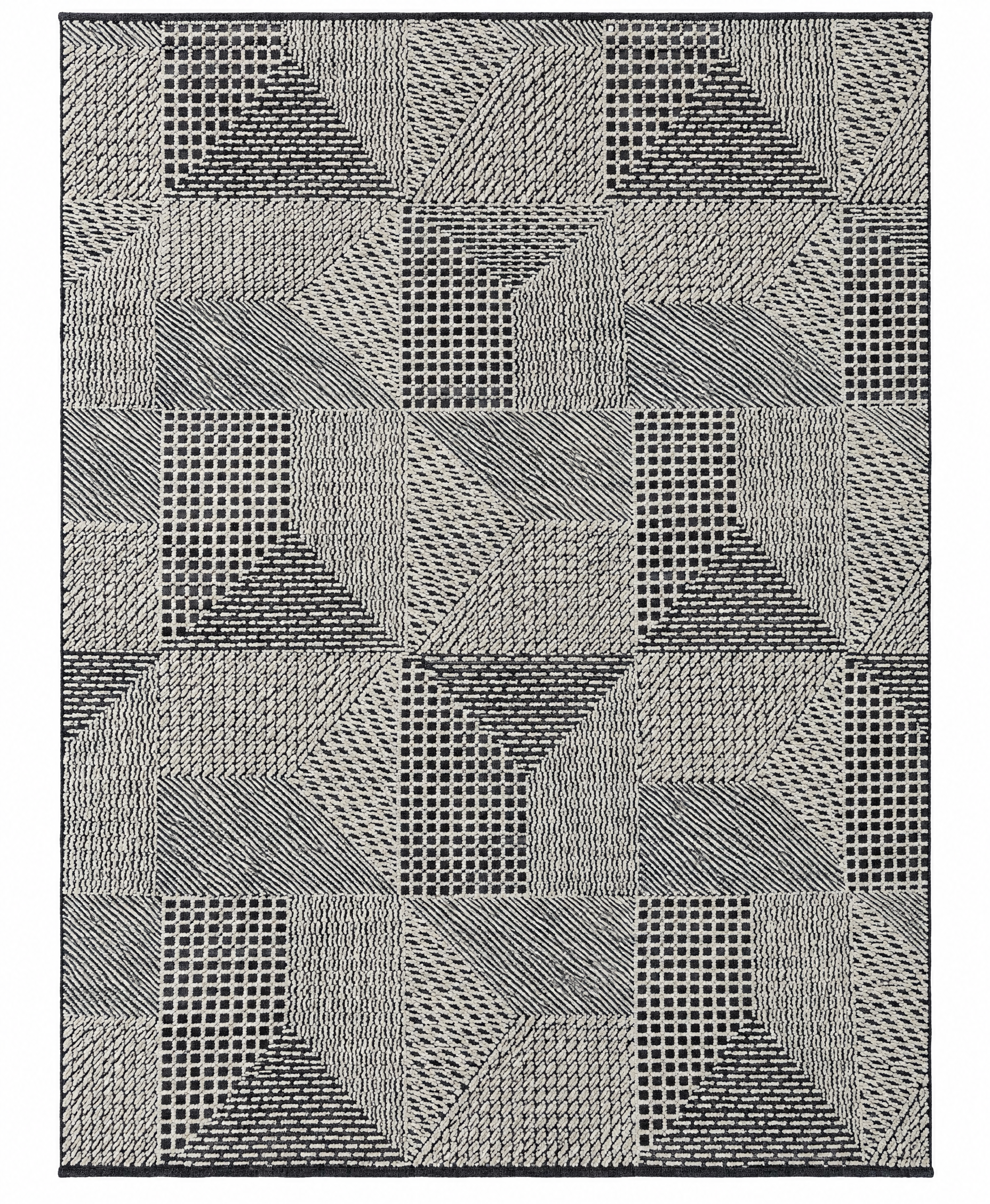 Colton 8.3x10 Hand-Knotted Ivory & Grey Cut Pile — created with Imersian