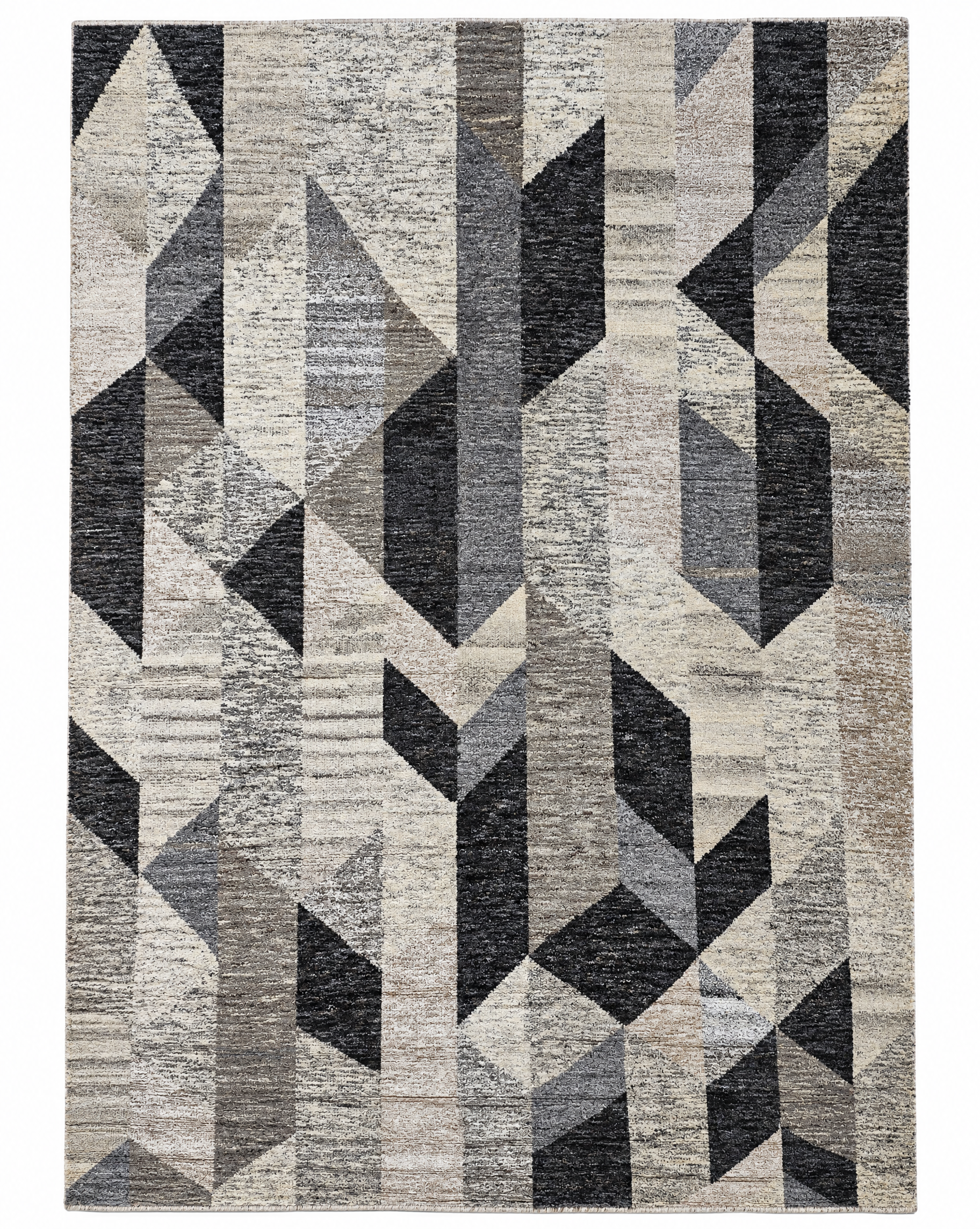 Special Agent Big Johnson 7.9x9.9 Hand-Knotted Grey & Silver Modern — created with Imersian