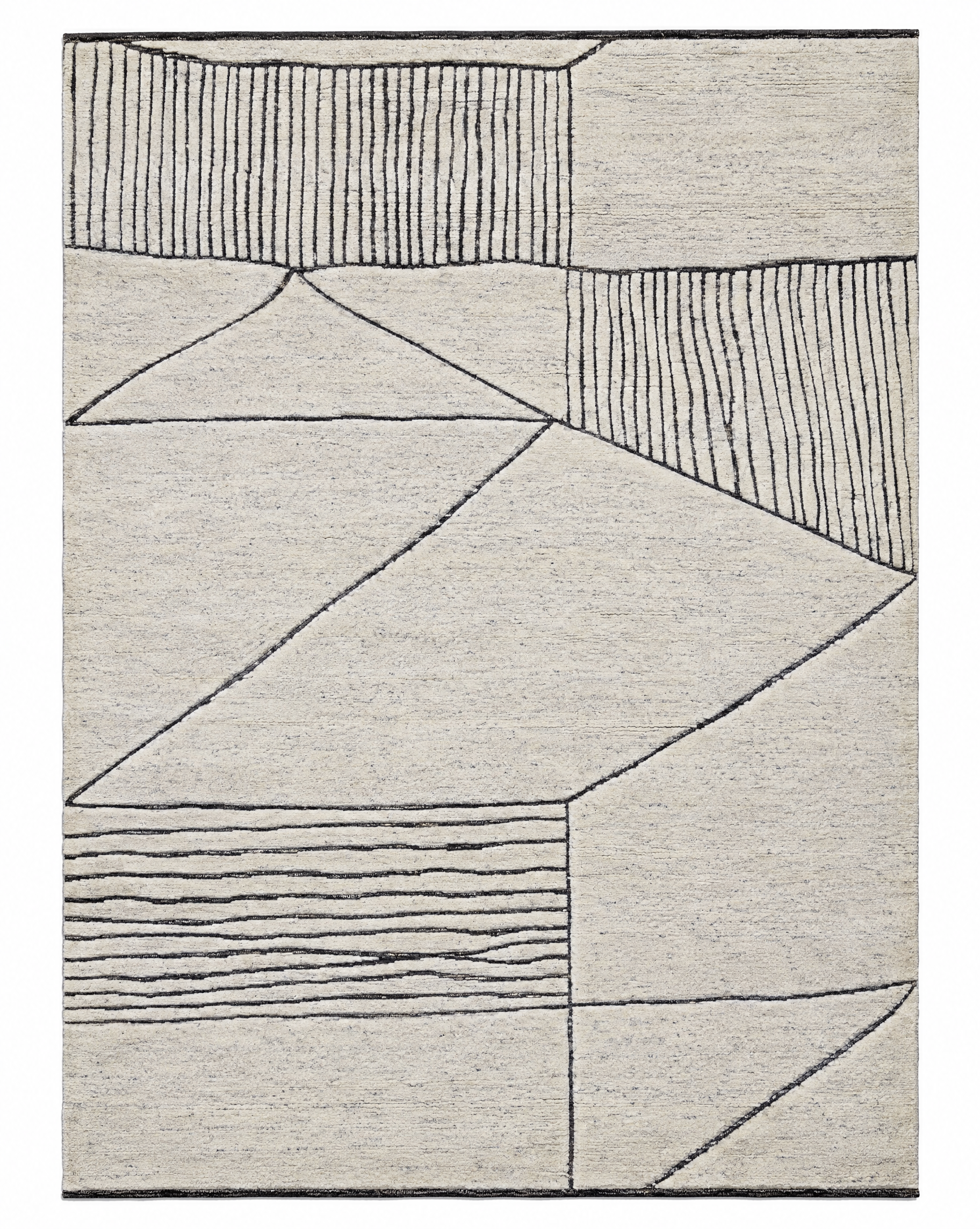 Ramon 8x10 Hand-Knotted Grey & Ivory High Low — created with Imersian