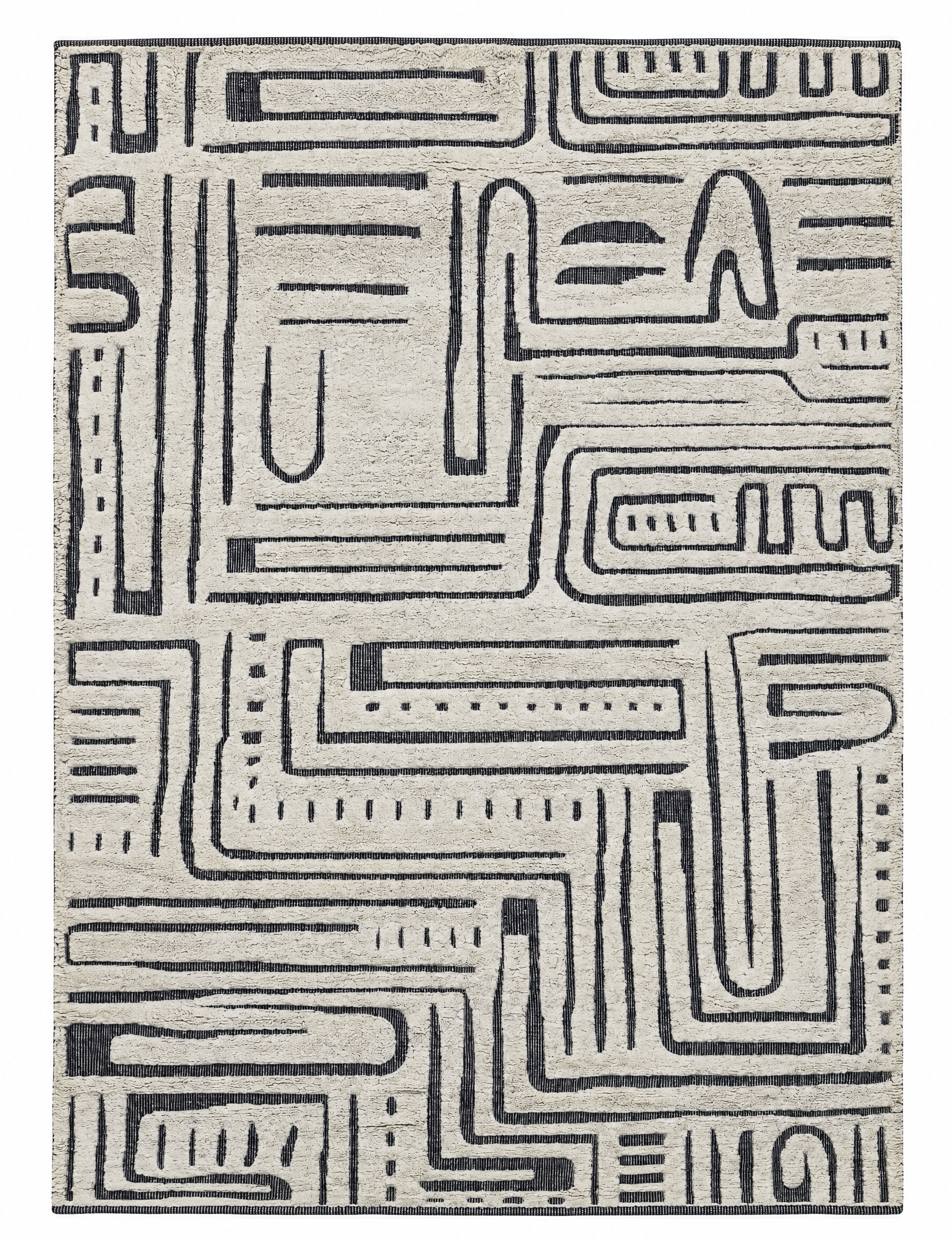 Frank 9x11.9 Hand-Knotted Grey & Ivory High Low — created with Imersian