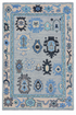 Adara 4x6 Light Blue Hand-Knotted Bamboo Silk Oushak Rug — created with Imersian