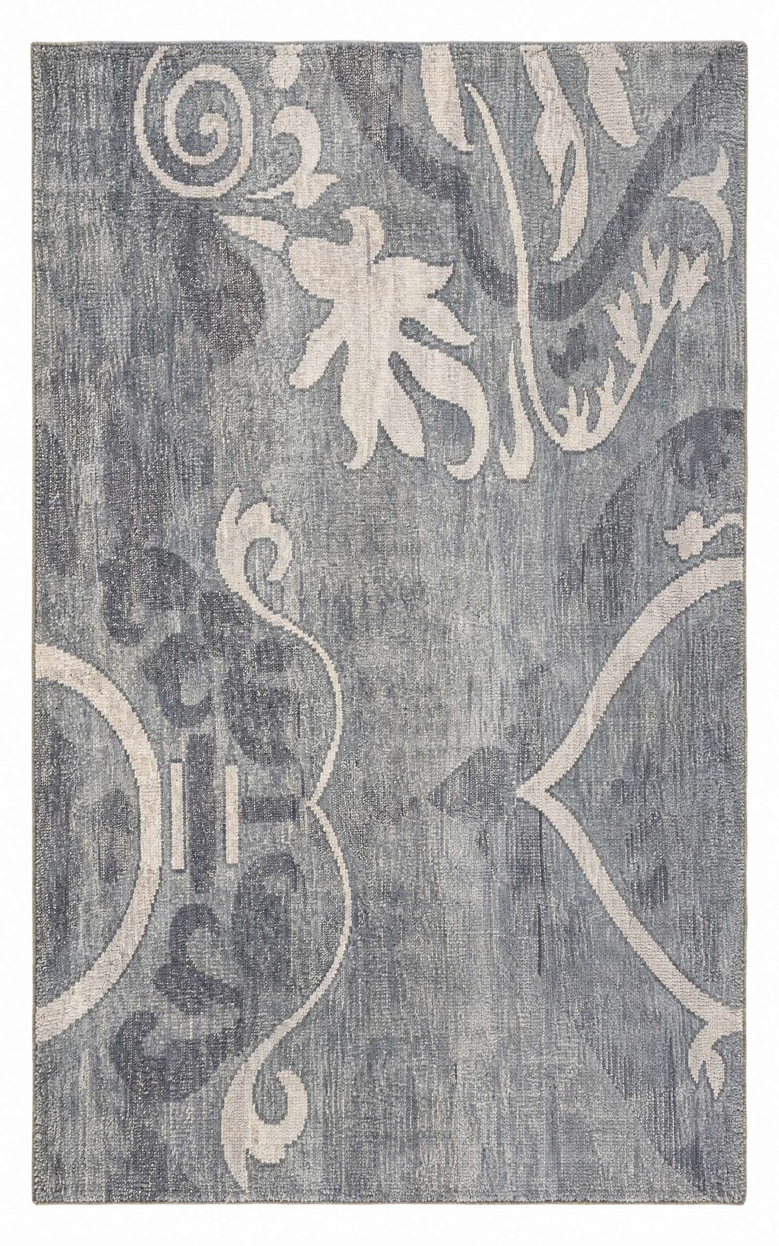 Belphoebe 5x8 Silver and Grey Hand-Knotted Modern Rug — created with Imersian