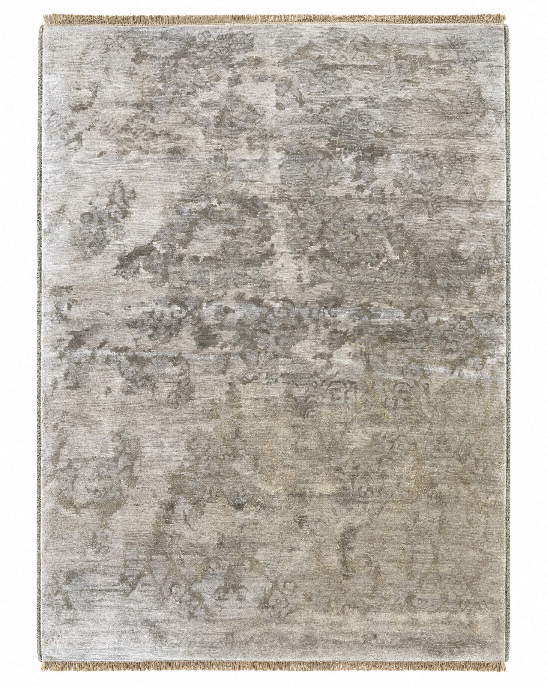 Winona 8x10  Grey and Silver Abstract Hand-Knotted Rug — created with Imersian