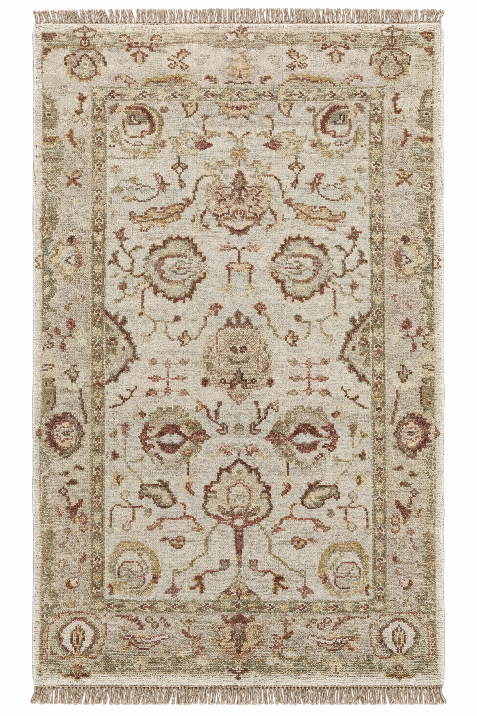 Mackenzie 6x9  Beige and Tan Hand-Knotted Oushak Rug — created with Imersian