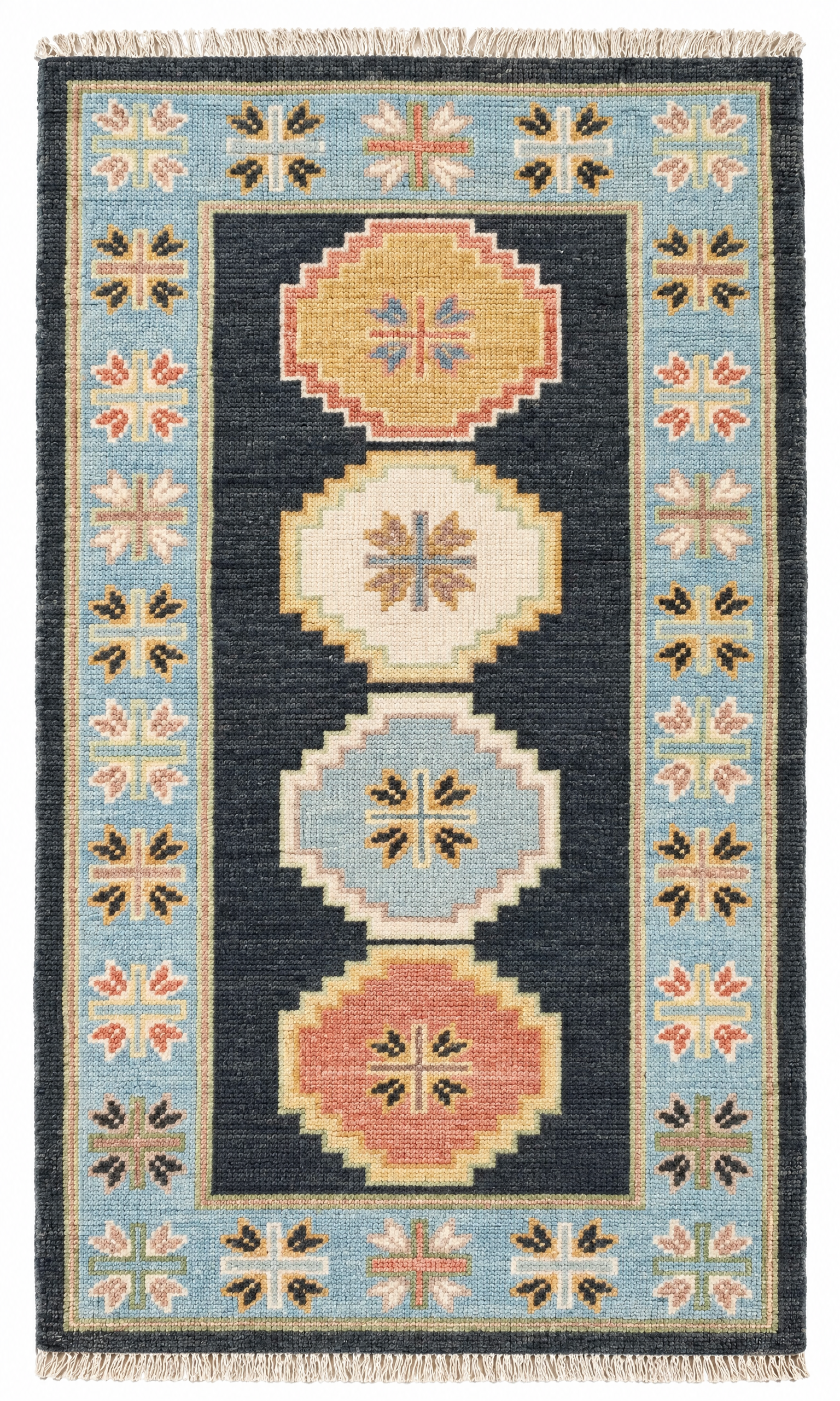 Elisha Cuthbert 3x5 Charcoal Hand-Knotted Oushak Rug — created with Imersian