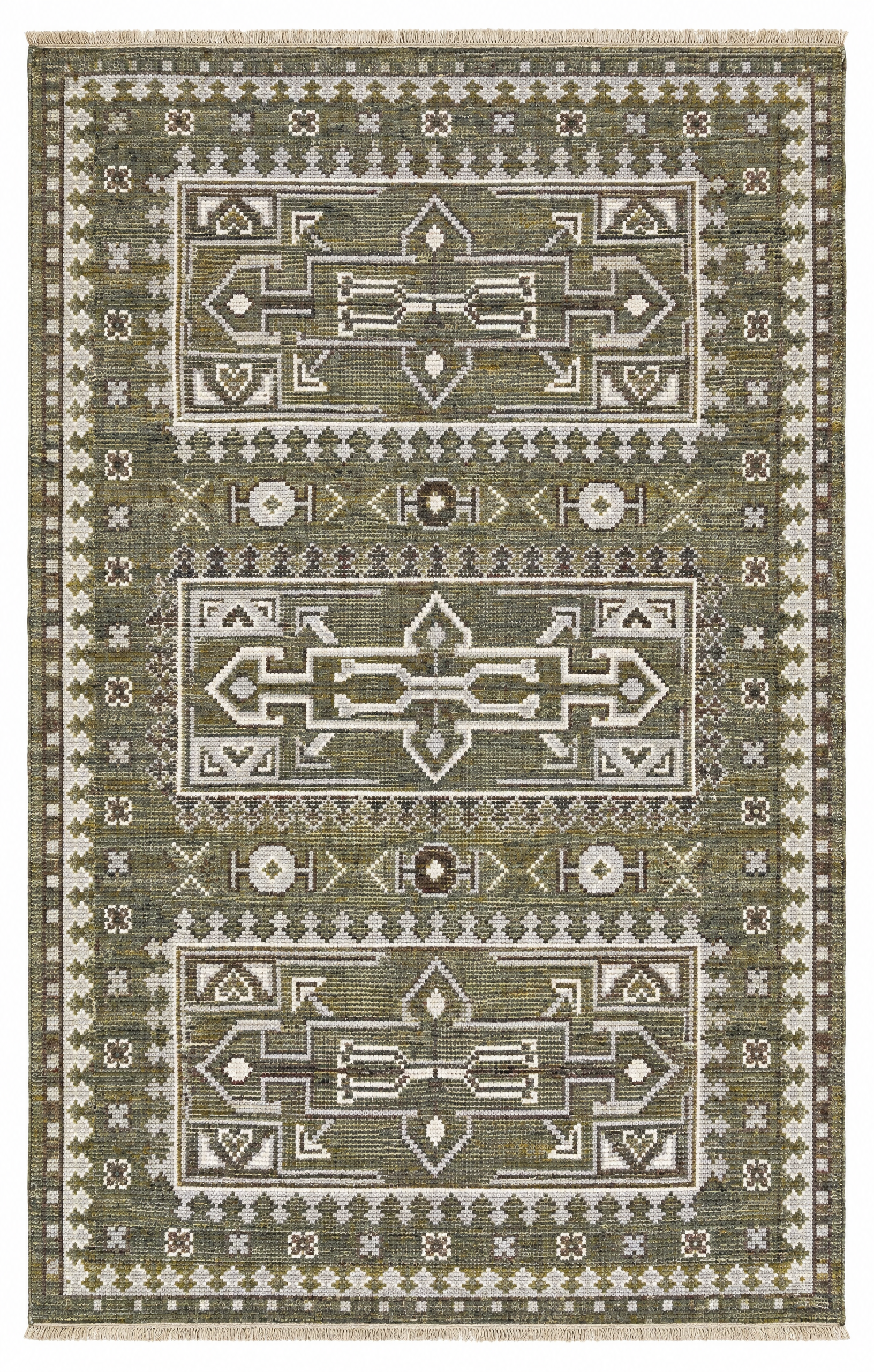 Britney Spears 5.3x8.3 Green Hand-Knotted Oushak Rug — created with Imersian