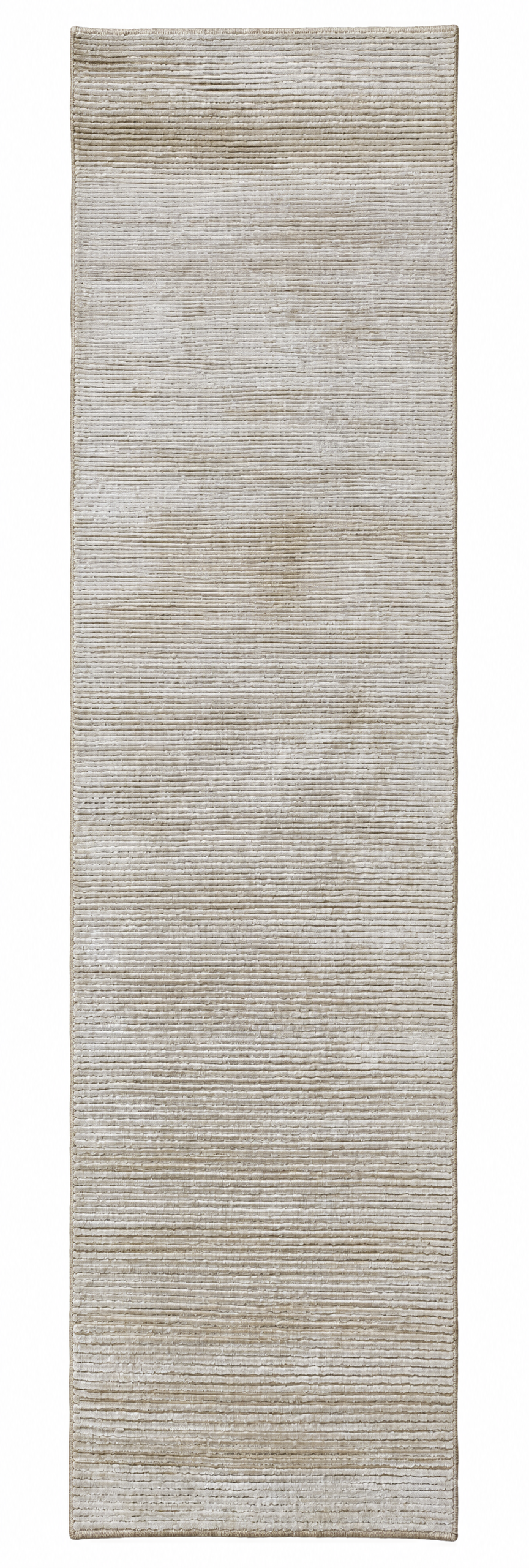 Jean Hersholt 2.6x9.9 Silver and Beige Hand-Knotted Runner Rug CLEARANCE — created with Imersian
