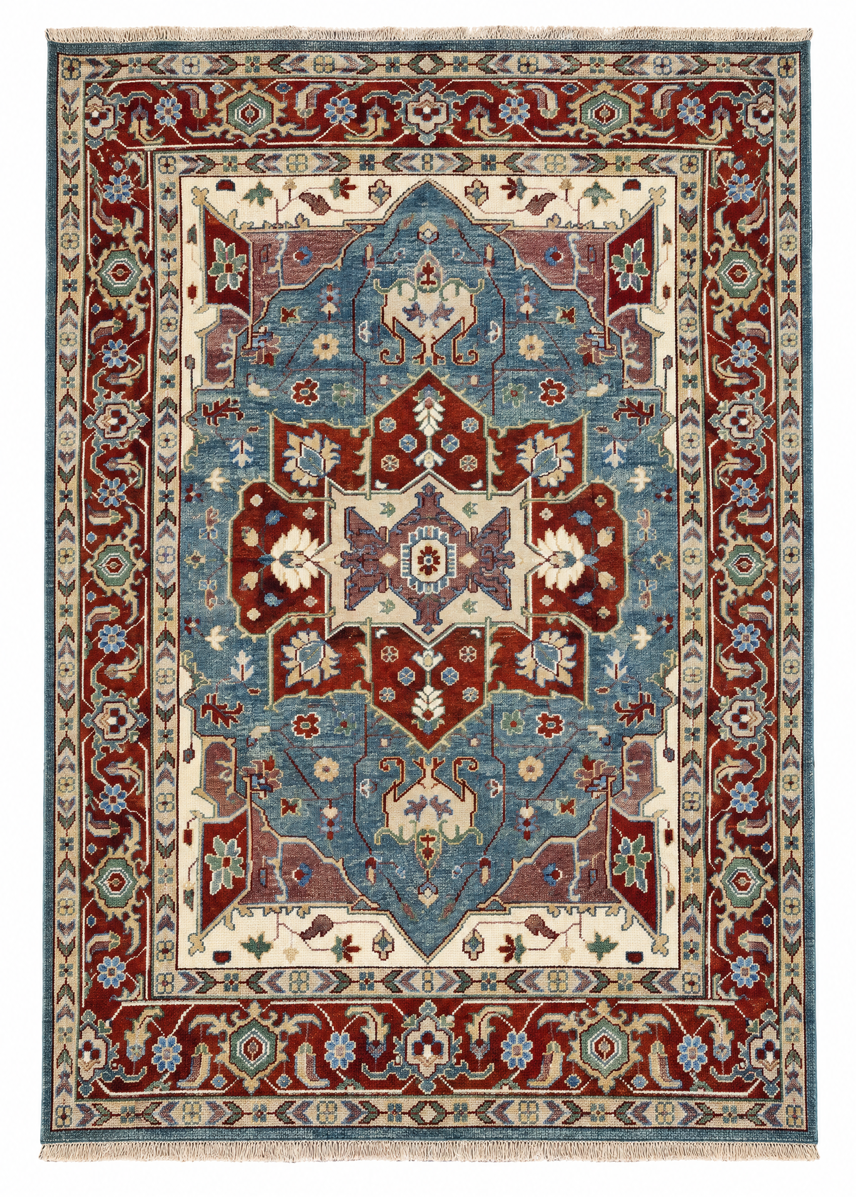 Elsa Peretti 10x14 Blue and Red Hand-Knotted Rug - CLEARANCE 30% off — created with Imersian