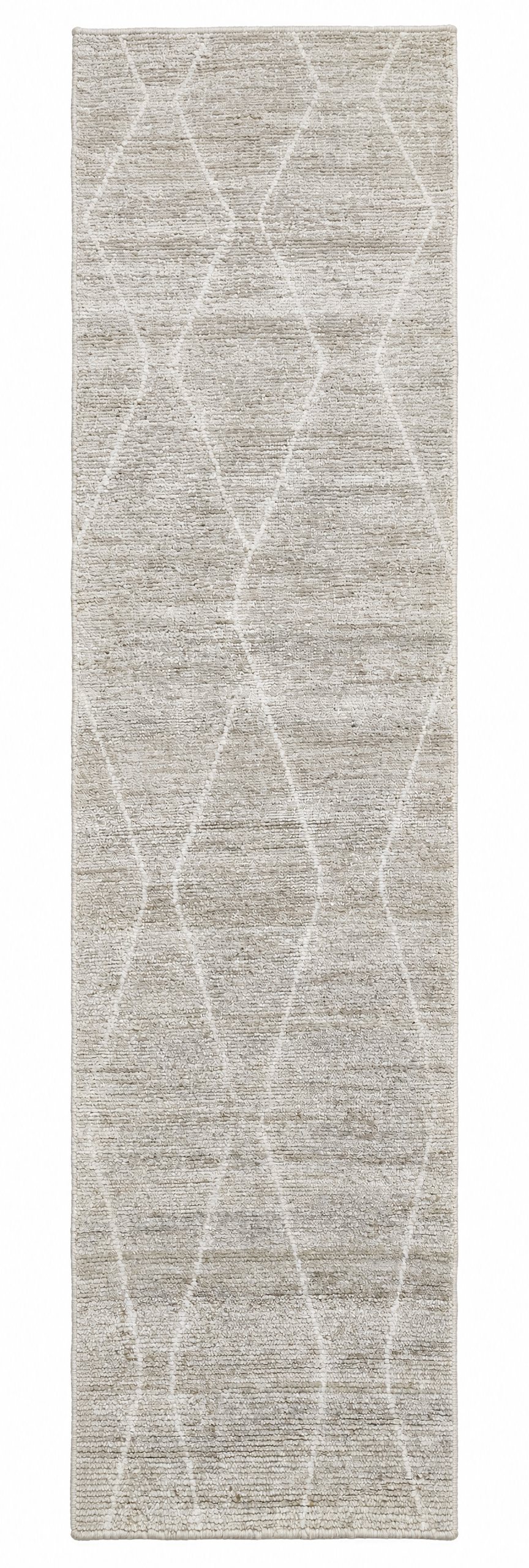 Strata 3.3x13 Handwoven Viscose Silver and White Runner Rug CLEARANCE — created with Imersian