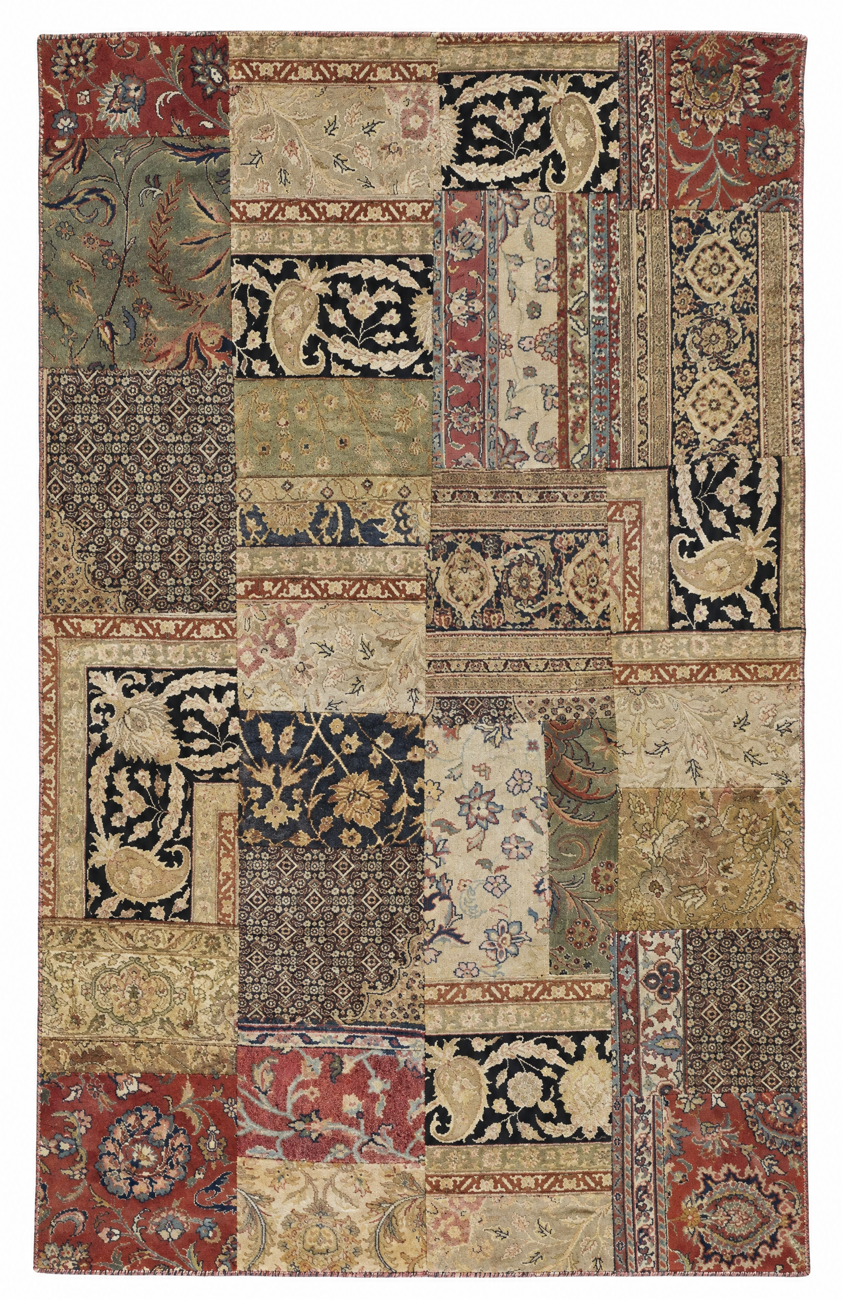 Mirando Bark 5x7.9 Brown Hand-Knotted Patch Work Rug — created with Imersian