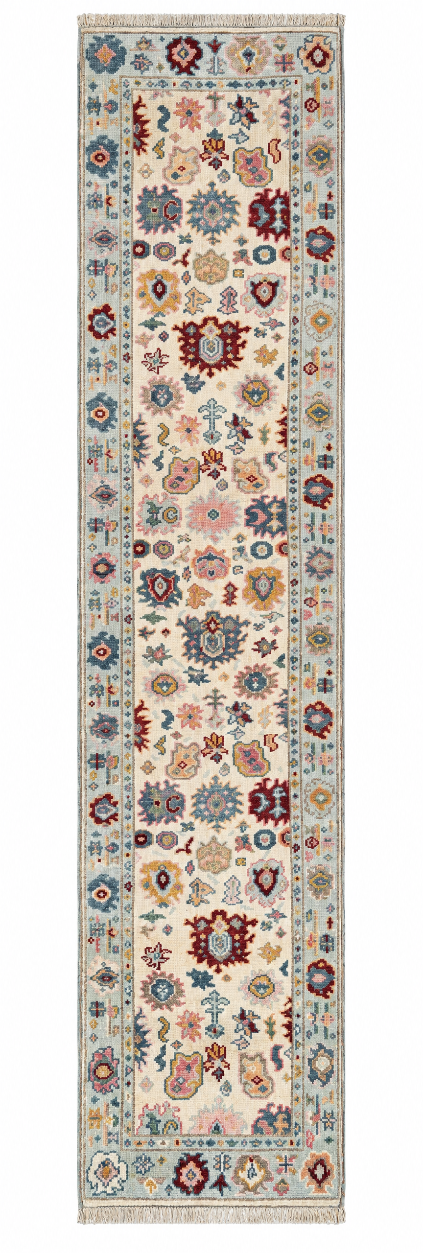 Anne Hathaway 2.6x12 Cream Hand-Knotted Oushak Runner Rug — created with Imersian
