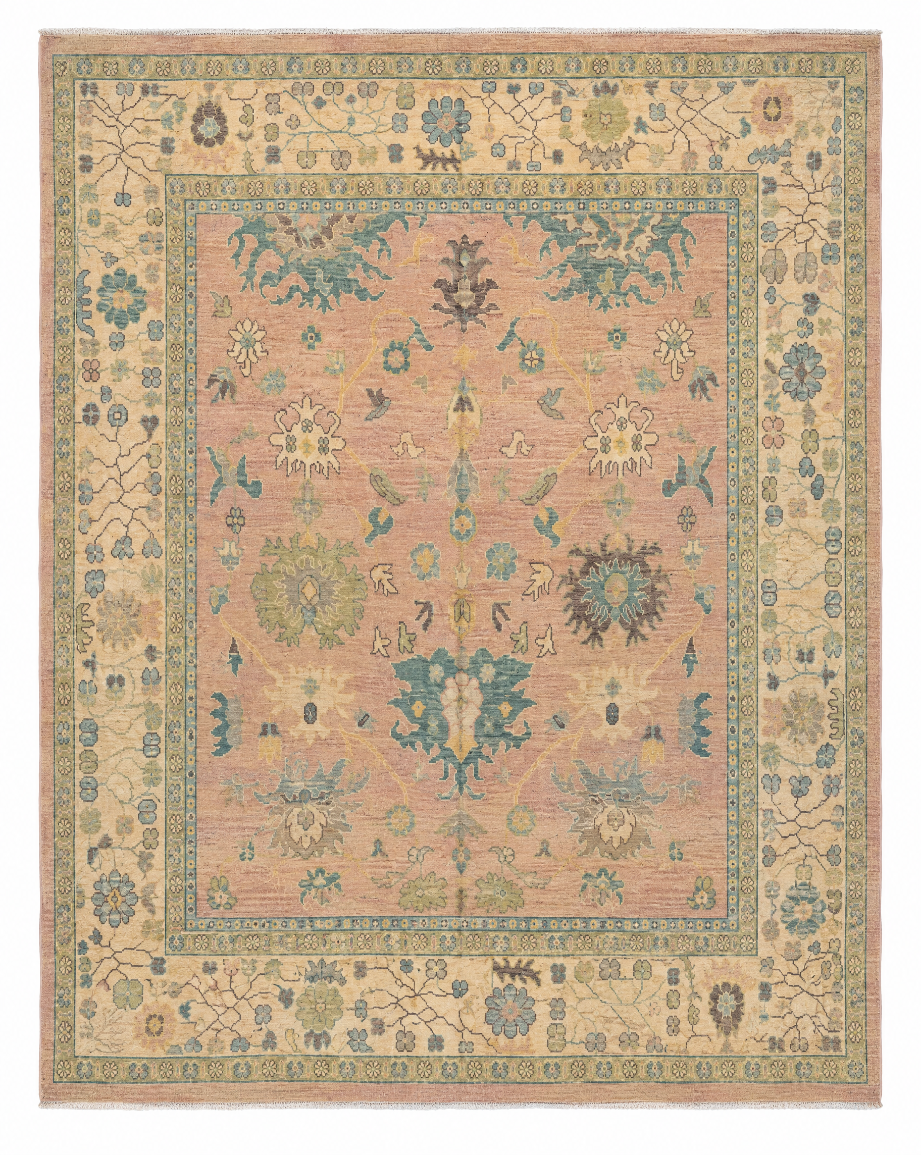 Madison Errichiello 7.11x9.11 Pink Afghani Whitewashed Oushak — created with Imersian