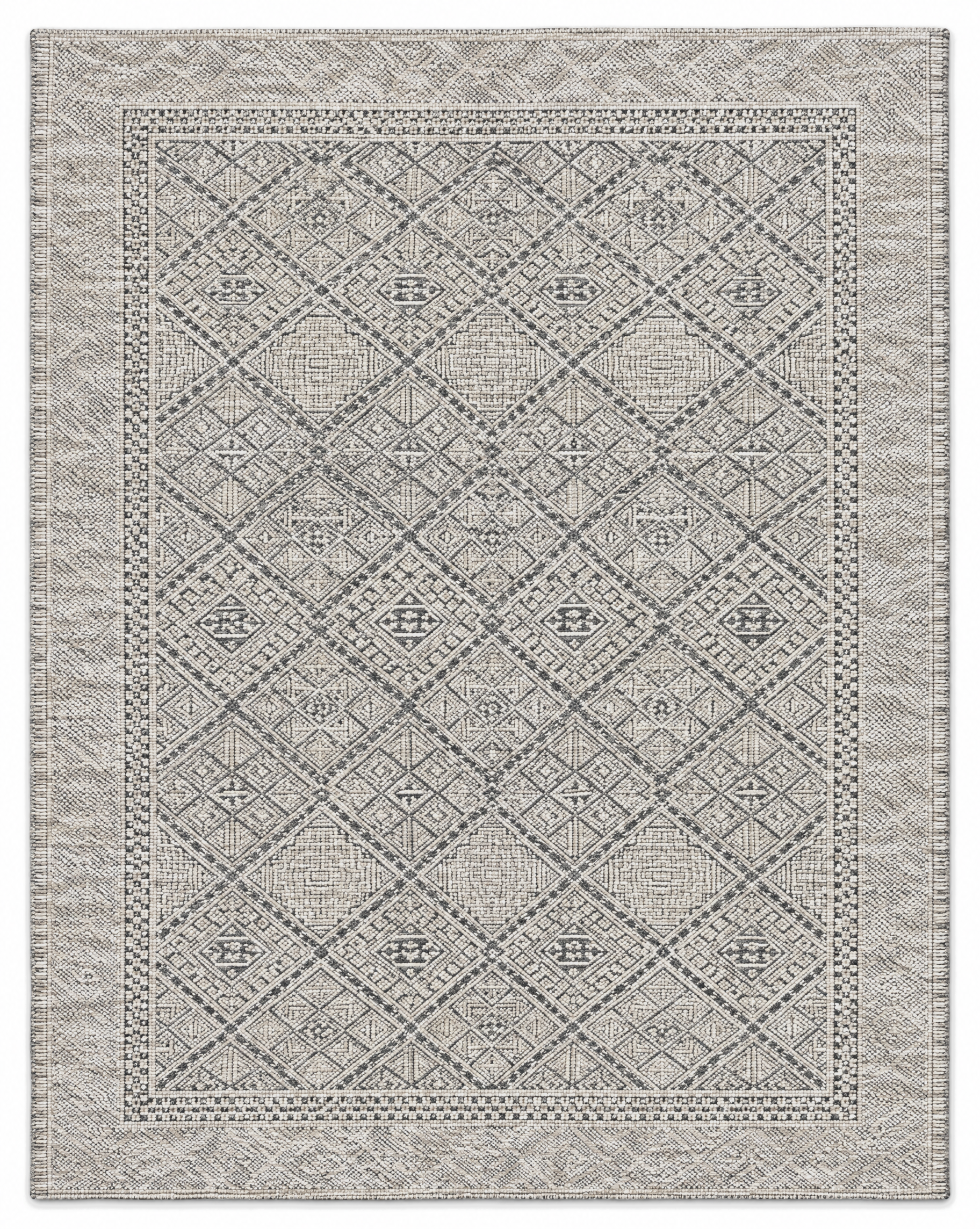 Fred Astaire 8x10 Hand-Knotted Modern Rug Beige and Dark Grey High-Low — created with Imersian