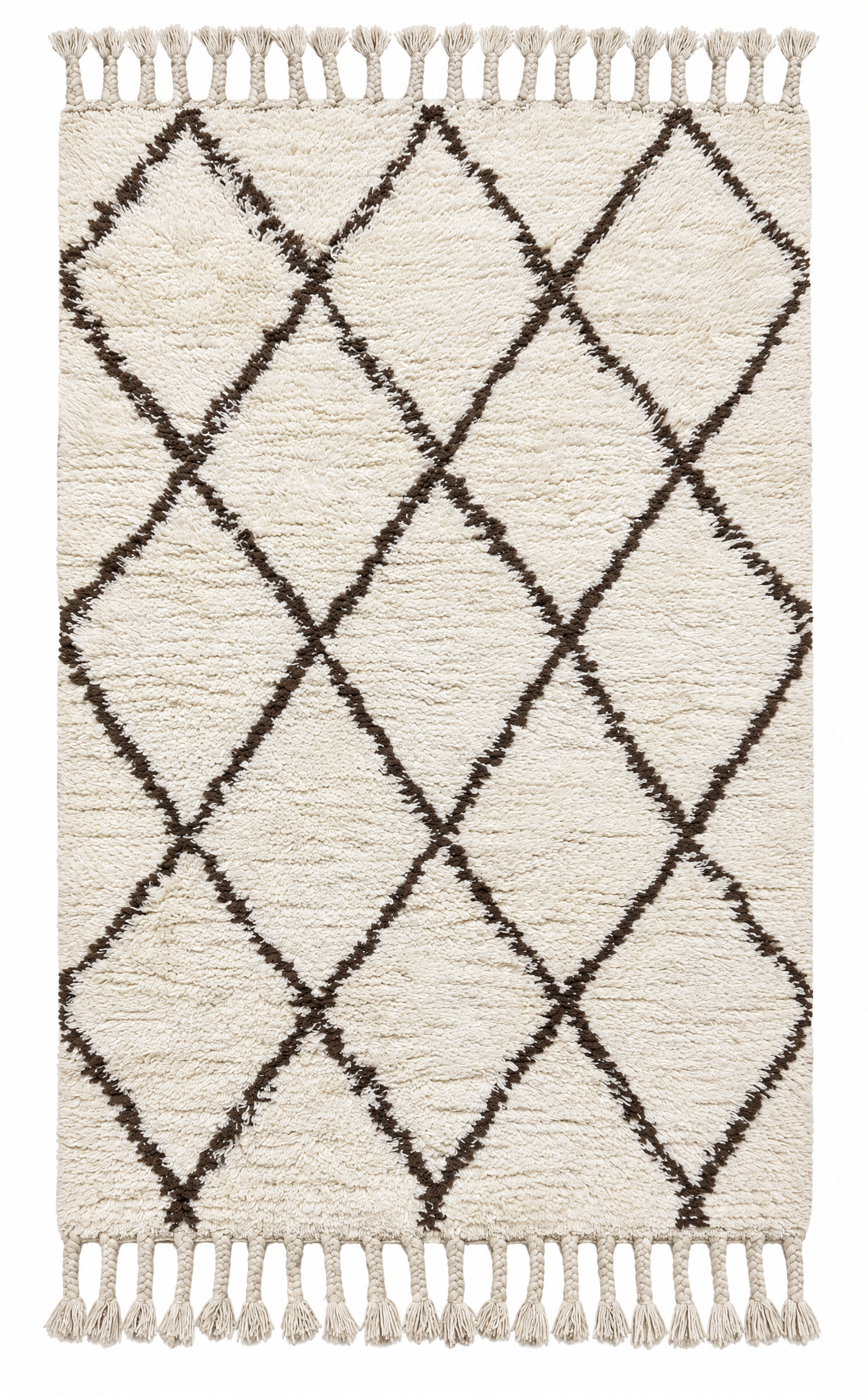 Marco Moroccan Style 5x8 White and Brown Handwoven Durrie Rug — created with Imersian