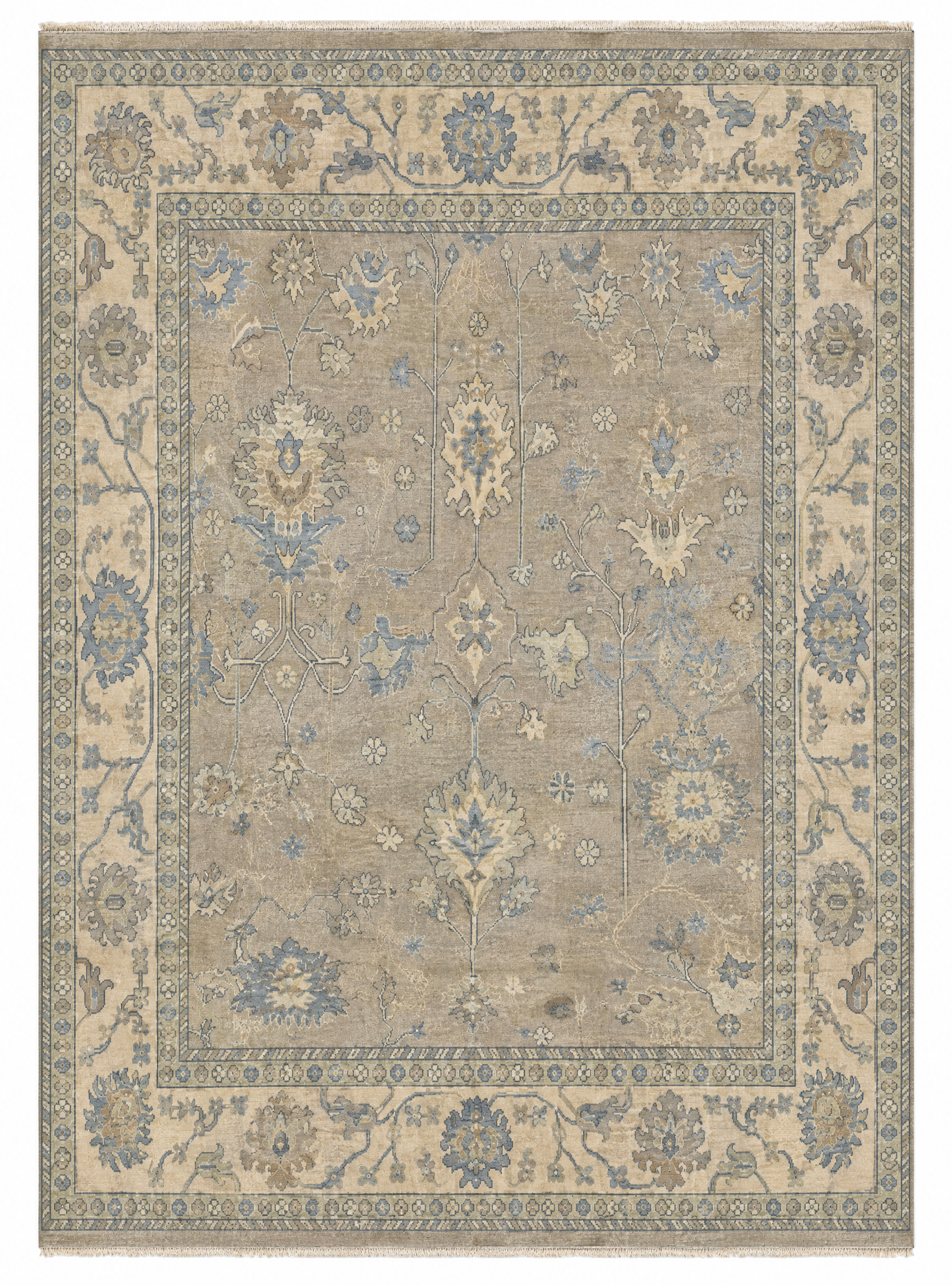 Ember Ambrose 10.4x14 Whitewash Afghani Oushak Rug — created with Imersian