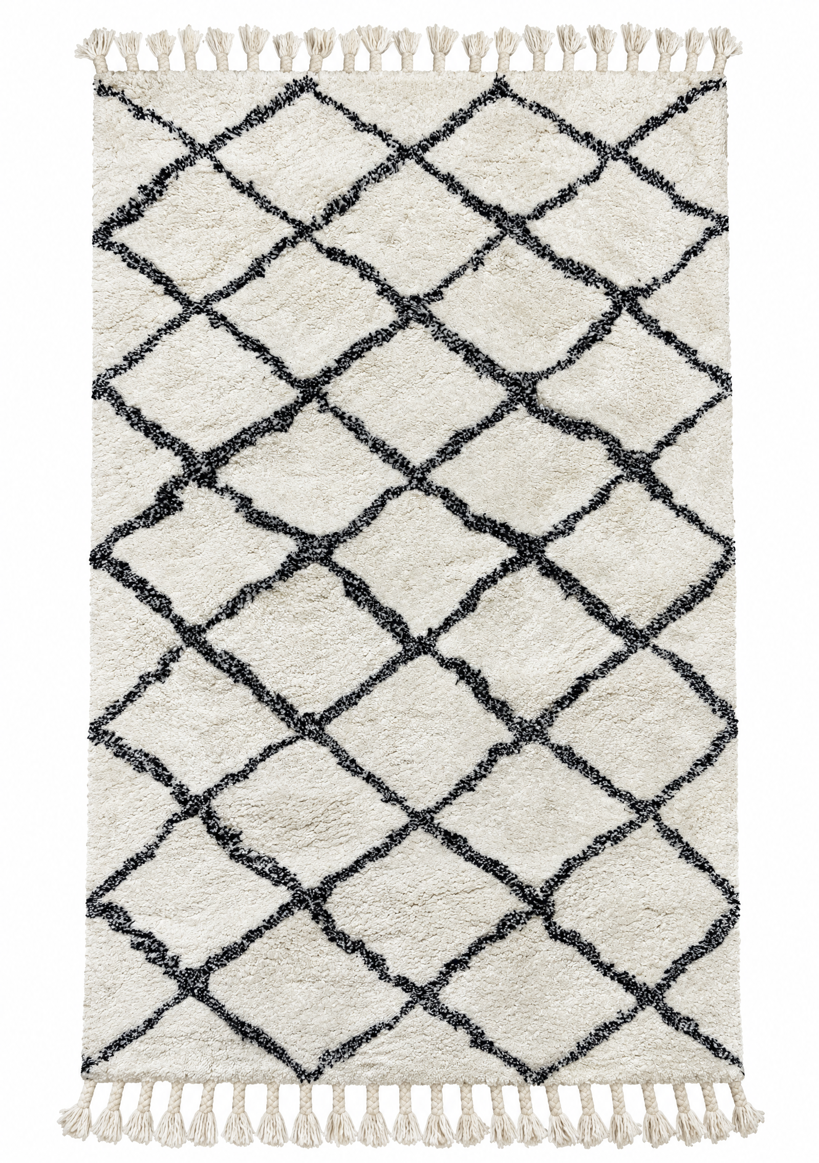 Jeff Spicoli 4.9x6.9 White and Black Moroccan Style Rug — created with Imersian