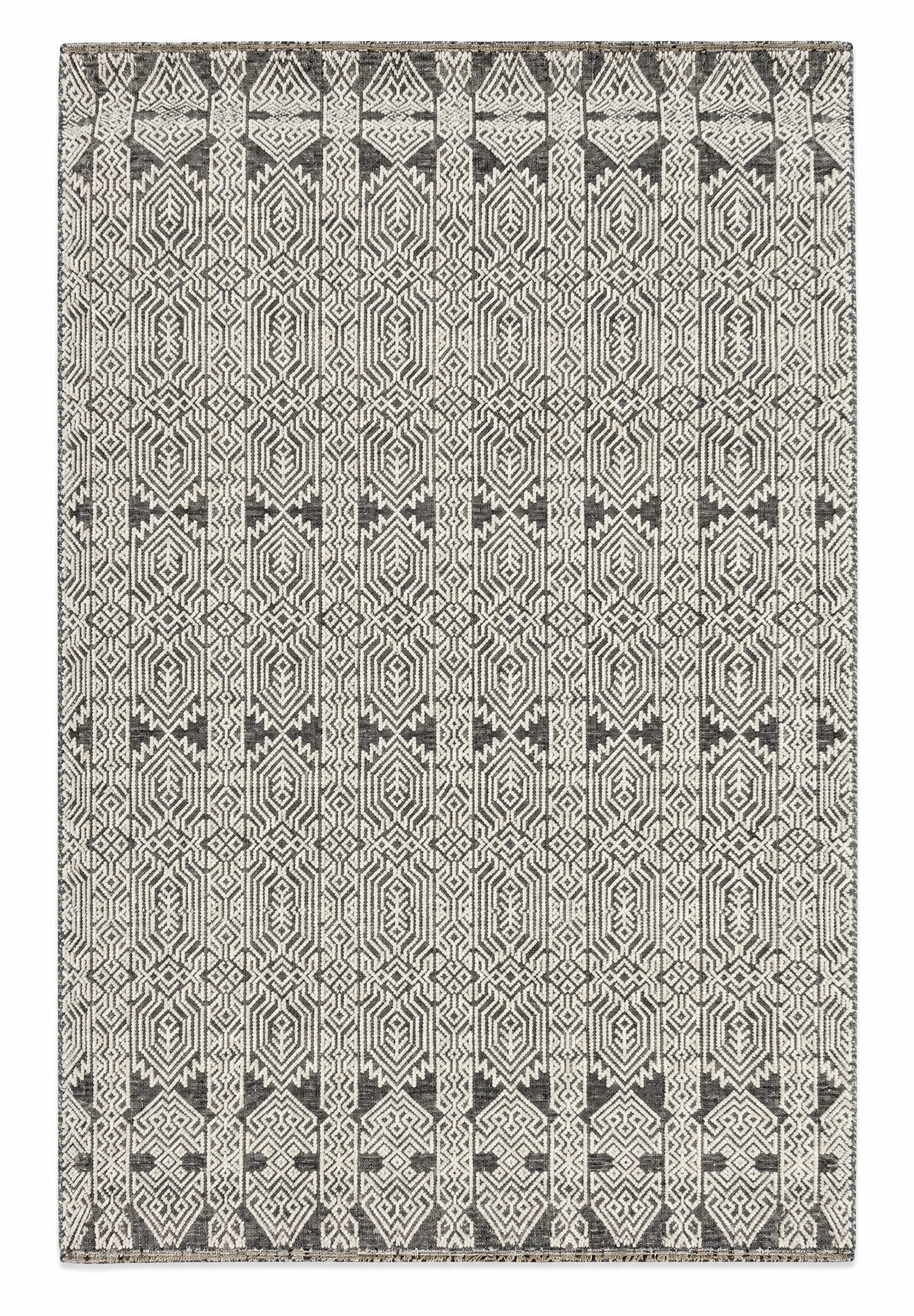 Jordi 6.3x9 Hand-Knotted Ivory & Grey Cut Pile — created with Imersian