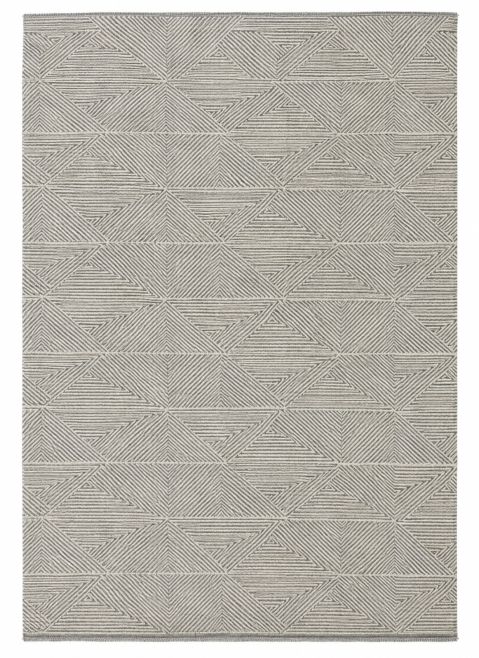 Sabato 10.3x14 Hand-Knotted Ivory & Grey Modern — created with Imersian