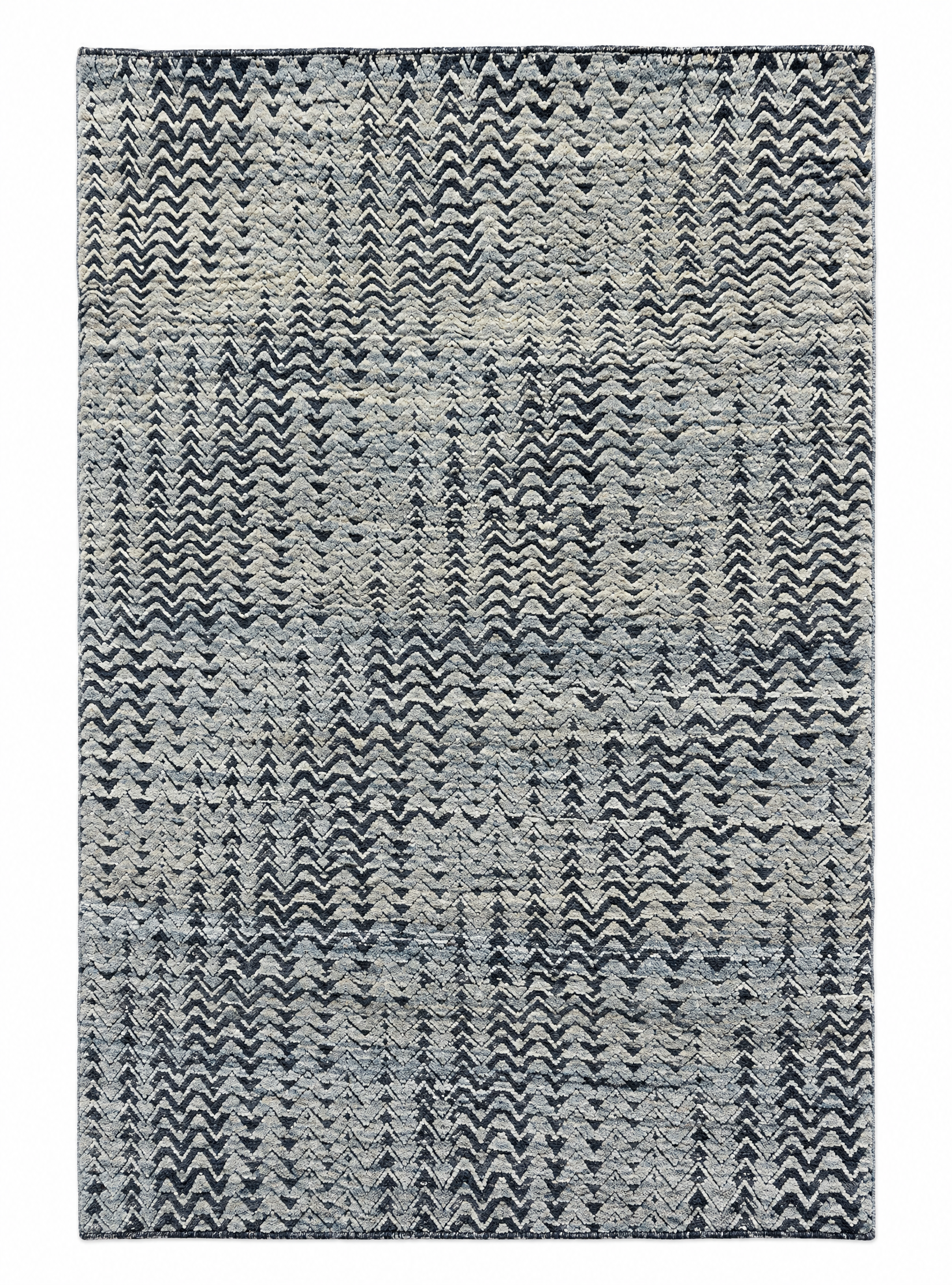 Justin 7.3x9.9 Hand-Knotted Light Blue & Grey Cut Pile — created with Imersian